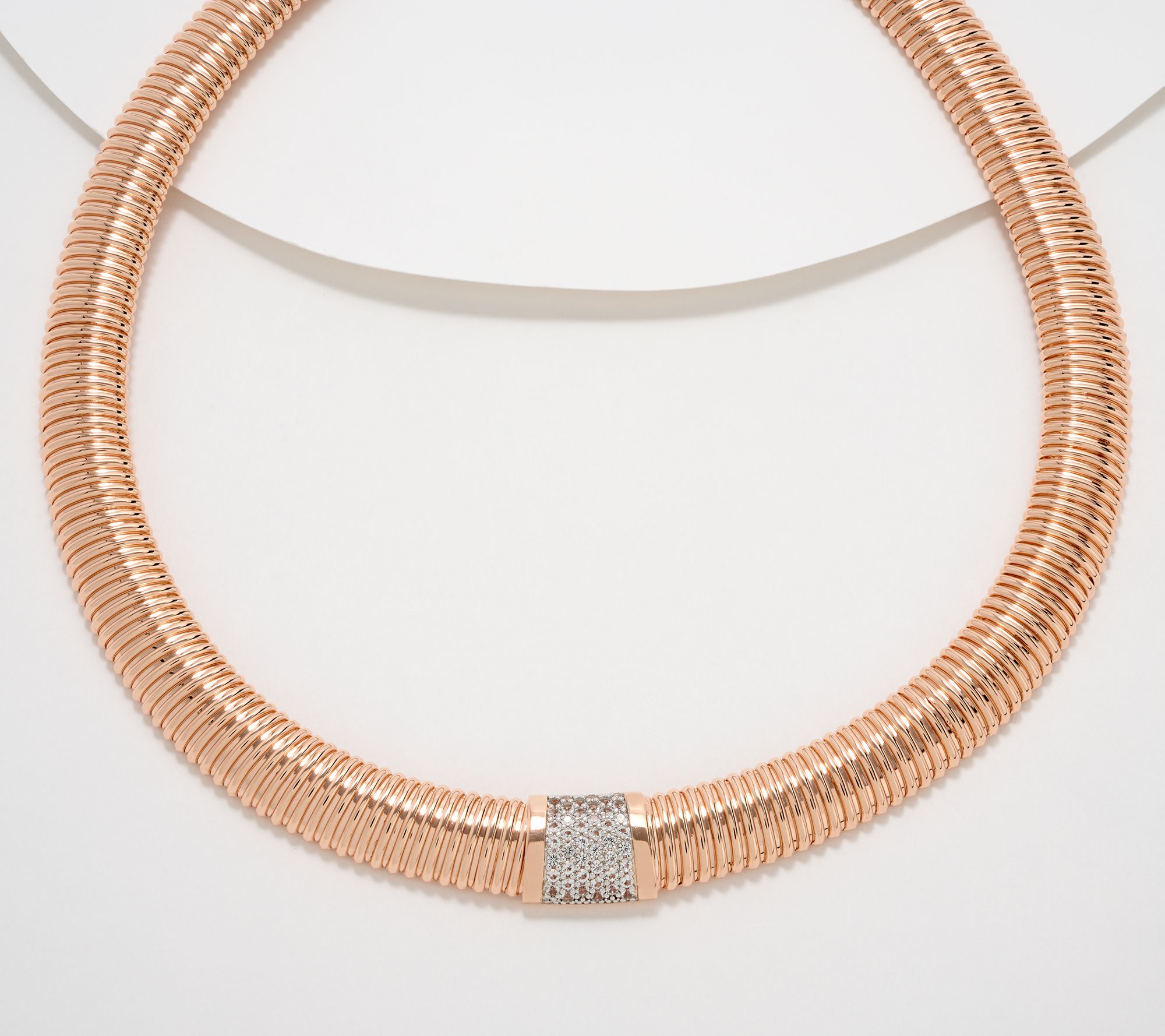 David Markstein Bronze White Topaz Tubogas 18" Necklace