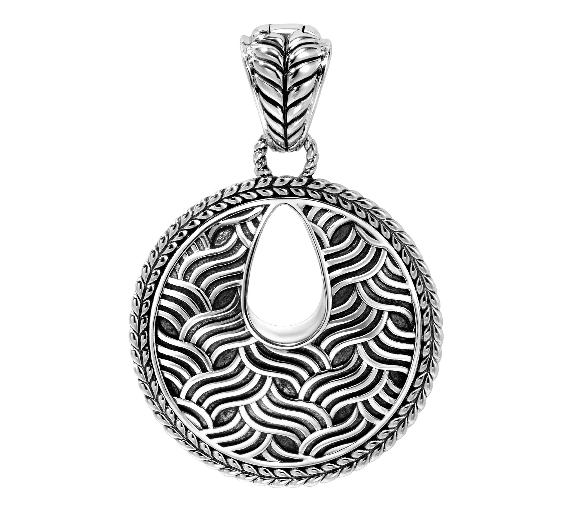 JAI Sterling Silver Wave Disc Enhancer, 10.8g