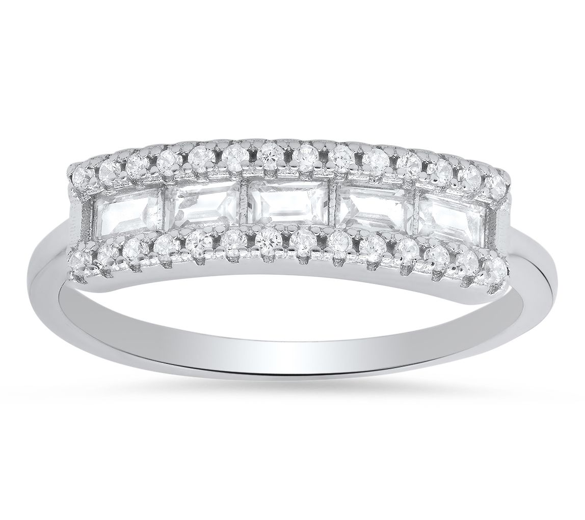 Sterling Silver 0.65 cttw Cubic Zirconia Band Ring