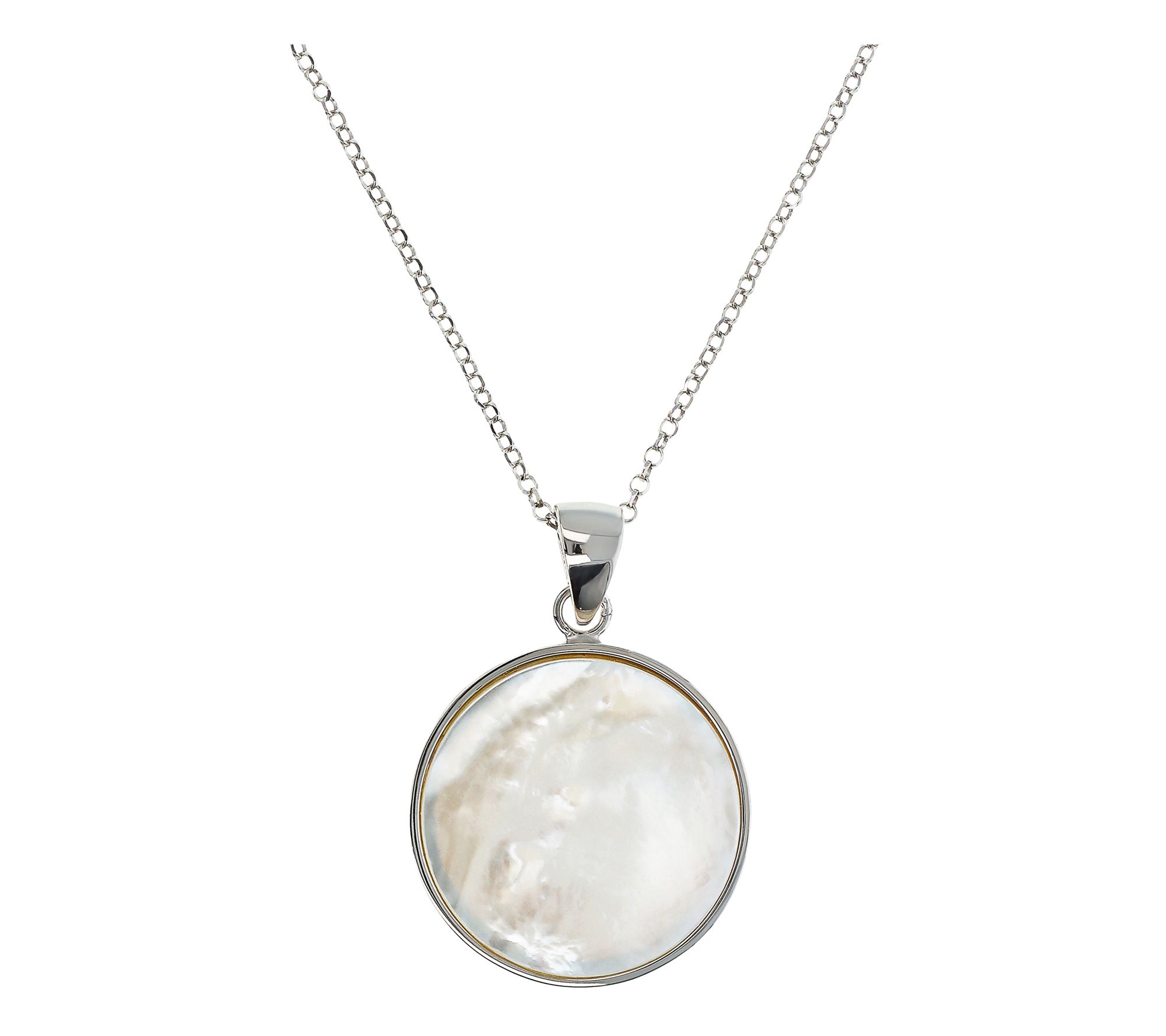 Italian Silver Gemstone Pendant w/ Chain,  Sterling