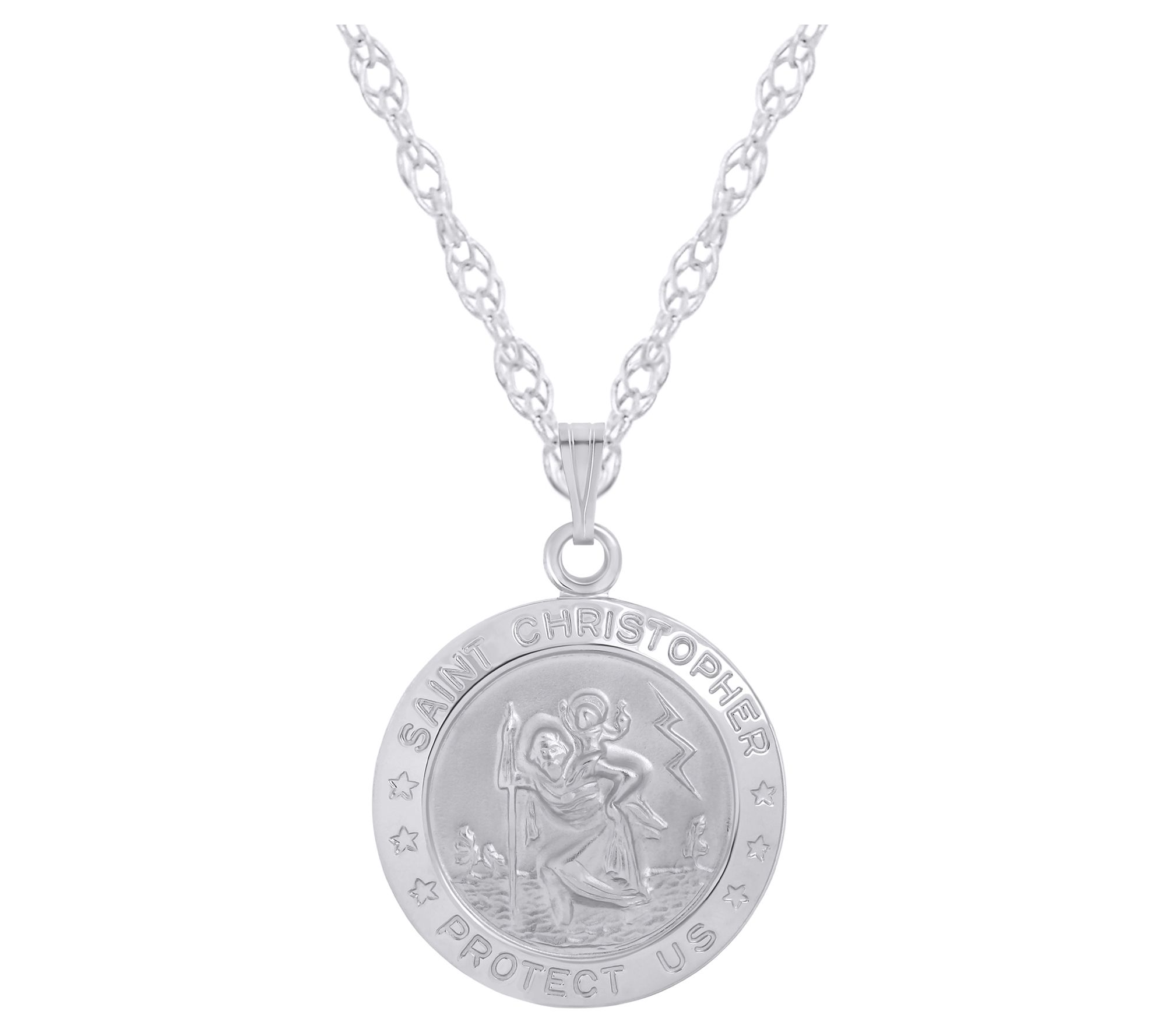 Sterling Silver Saint Christopher Pendant w/ Chain