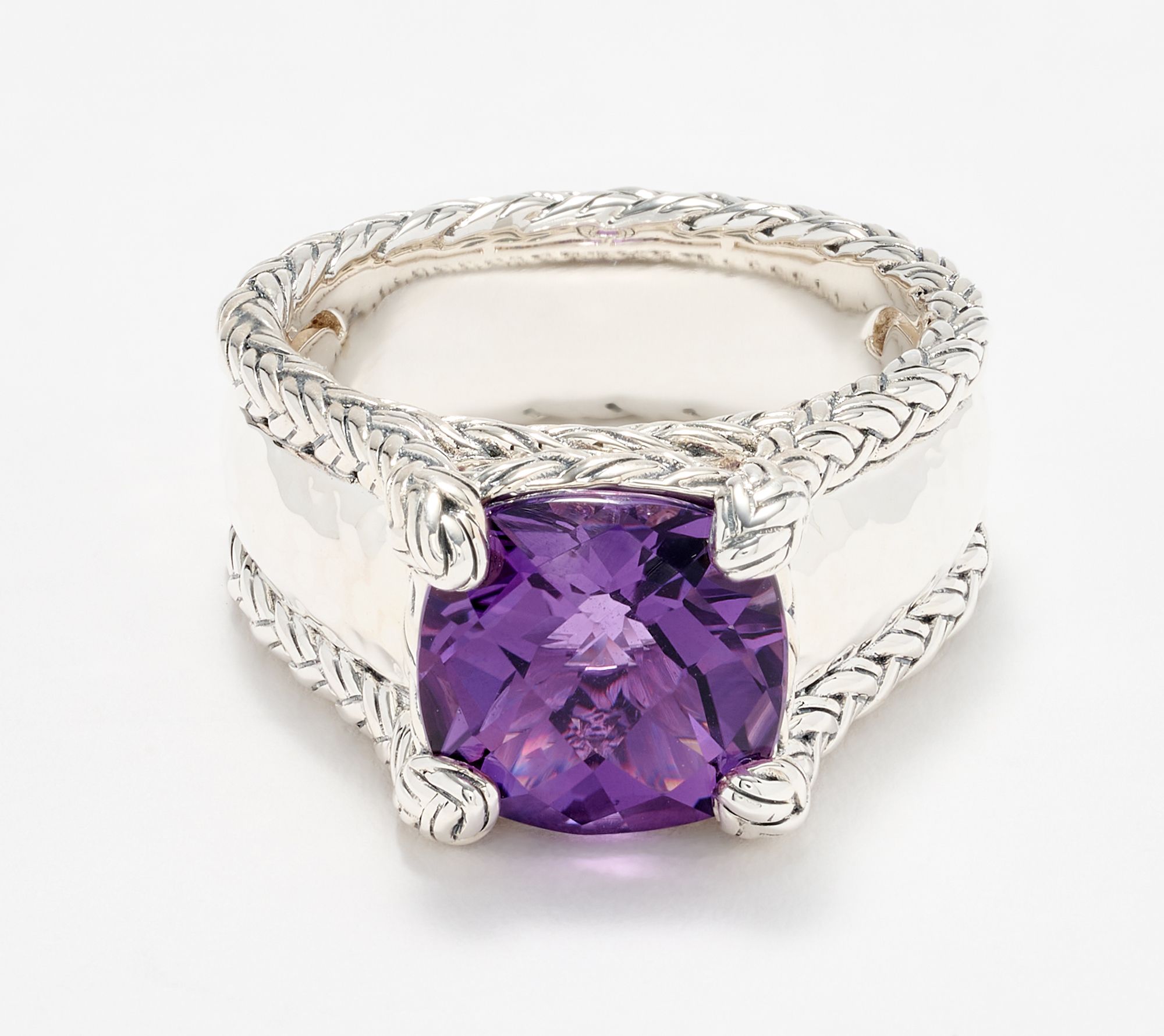 JAI Sterling Silver Legacy Woven Textured Gemstone Ring