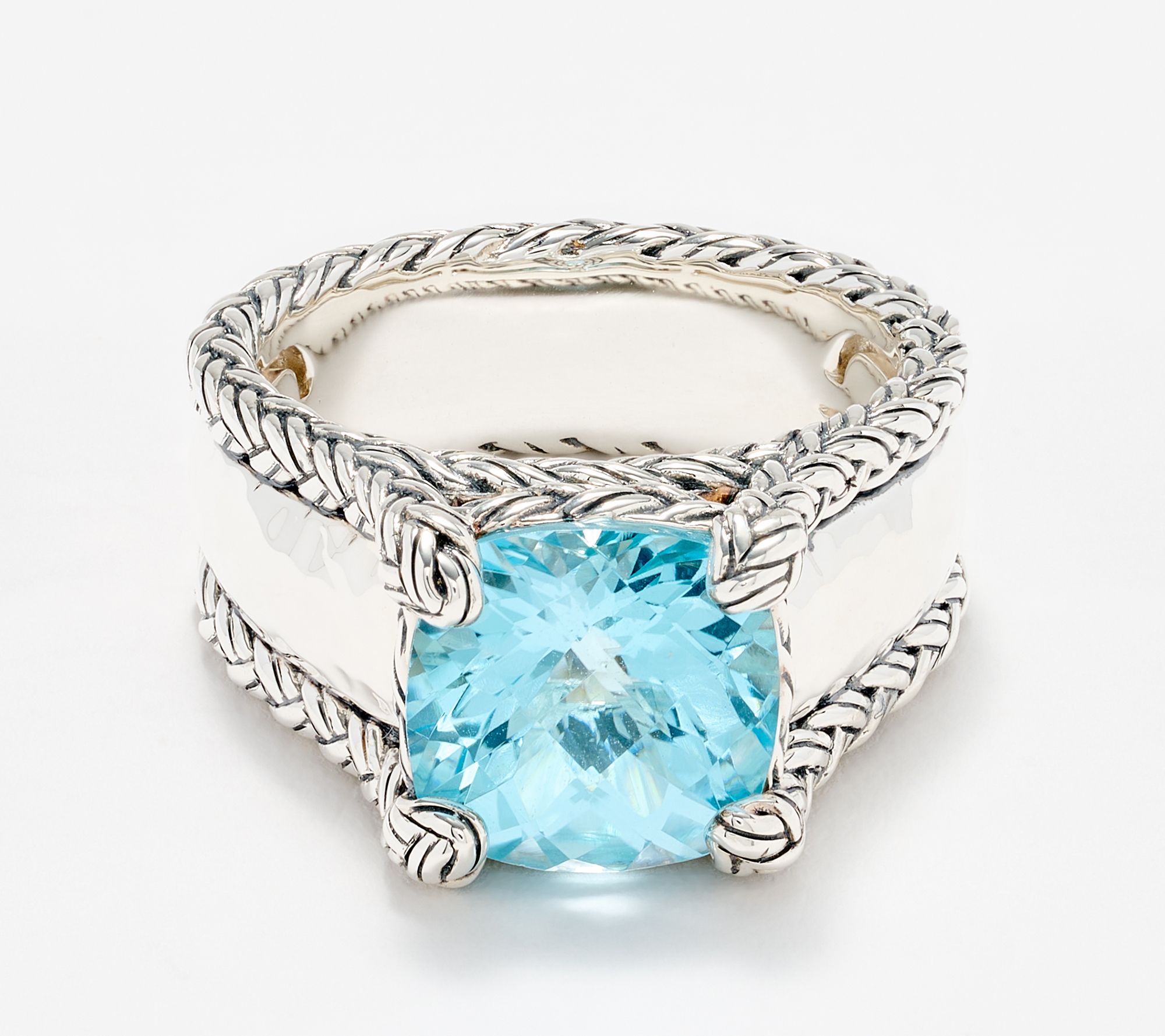 JAI Sterling Silver Legacy Woven Textured Gemstone Ring