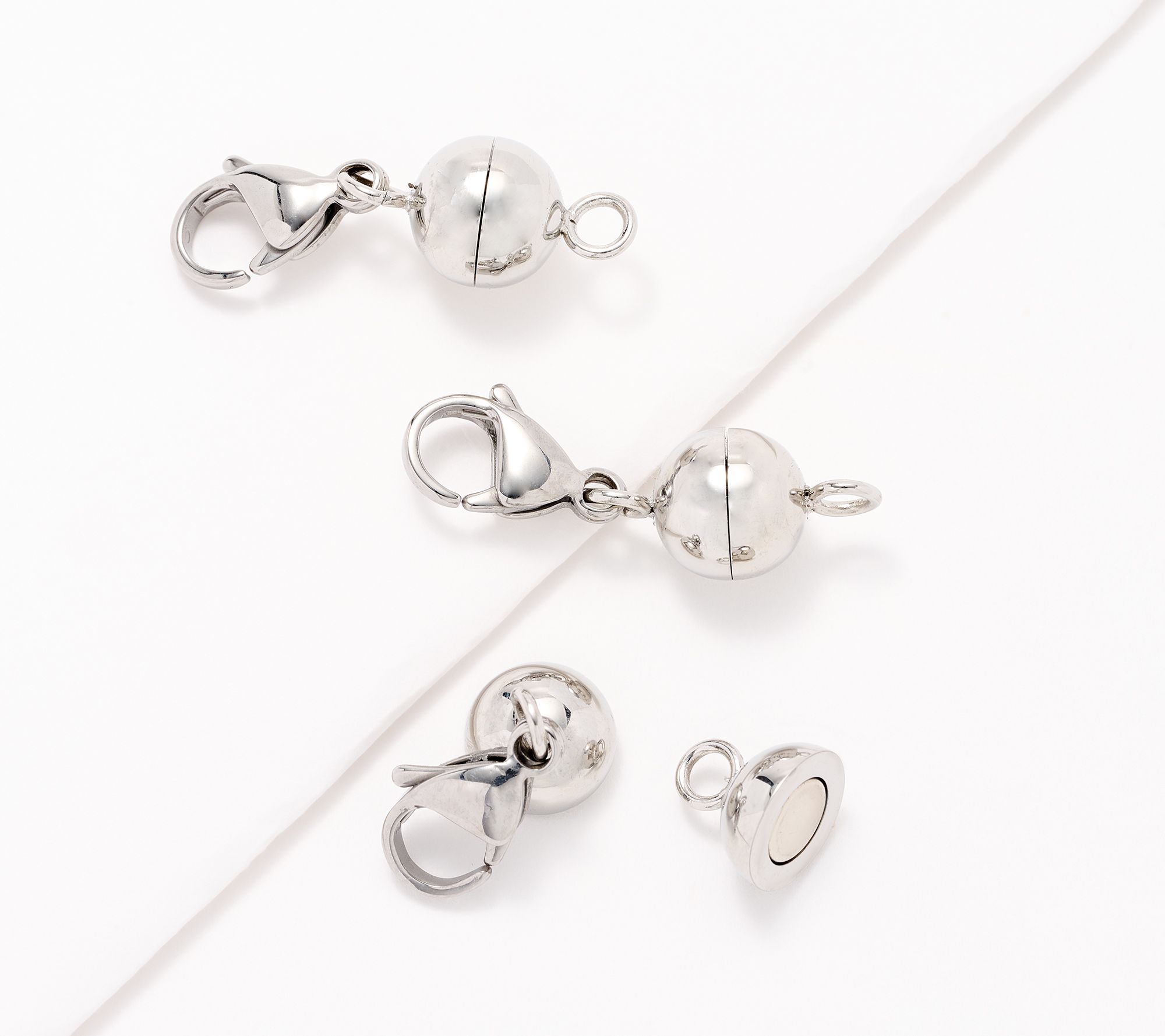 "As Is" Steel by Design Set of 3 Round Magnetic Bead Jewelry Clasps
