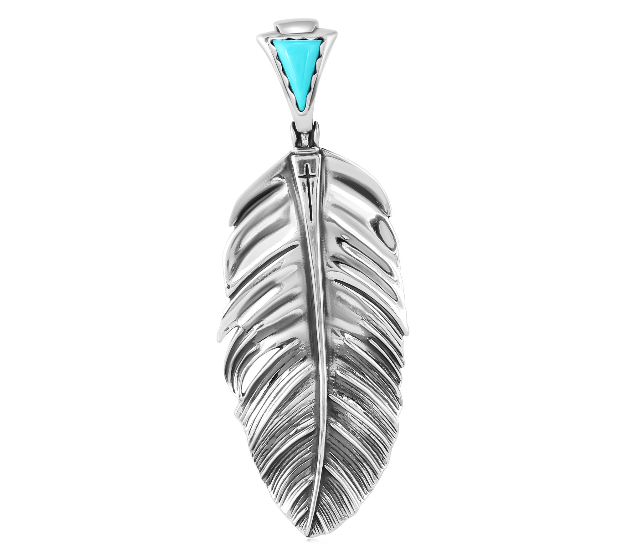 Fritz Casuse Sterling Turquoise Feather PrayerEnhancer