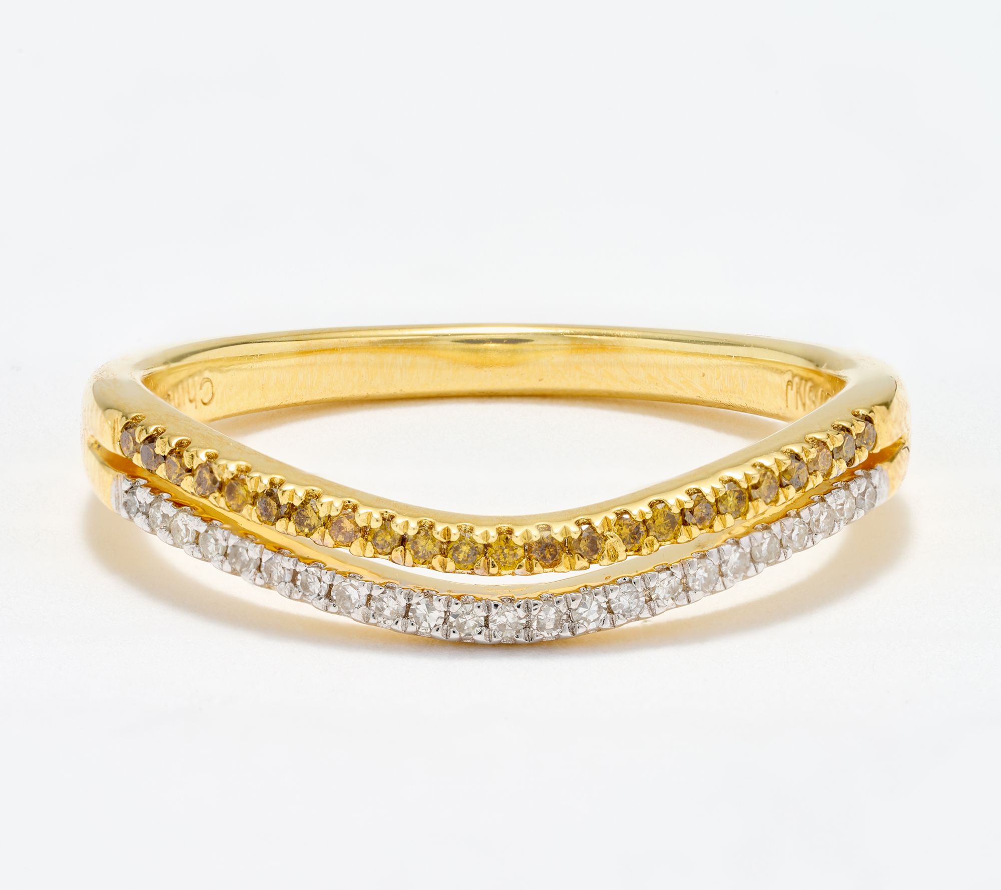 Accents by Affinity 0.15 cttw White & Champagne Ring, Sterling