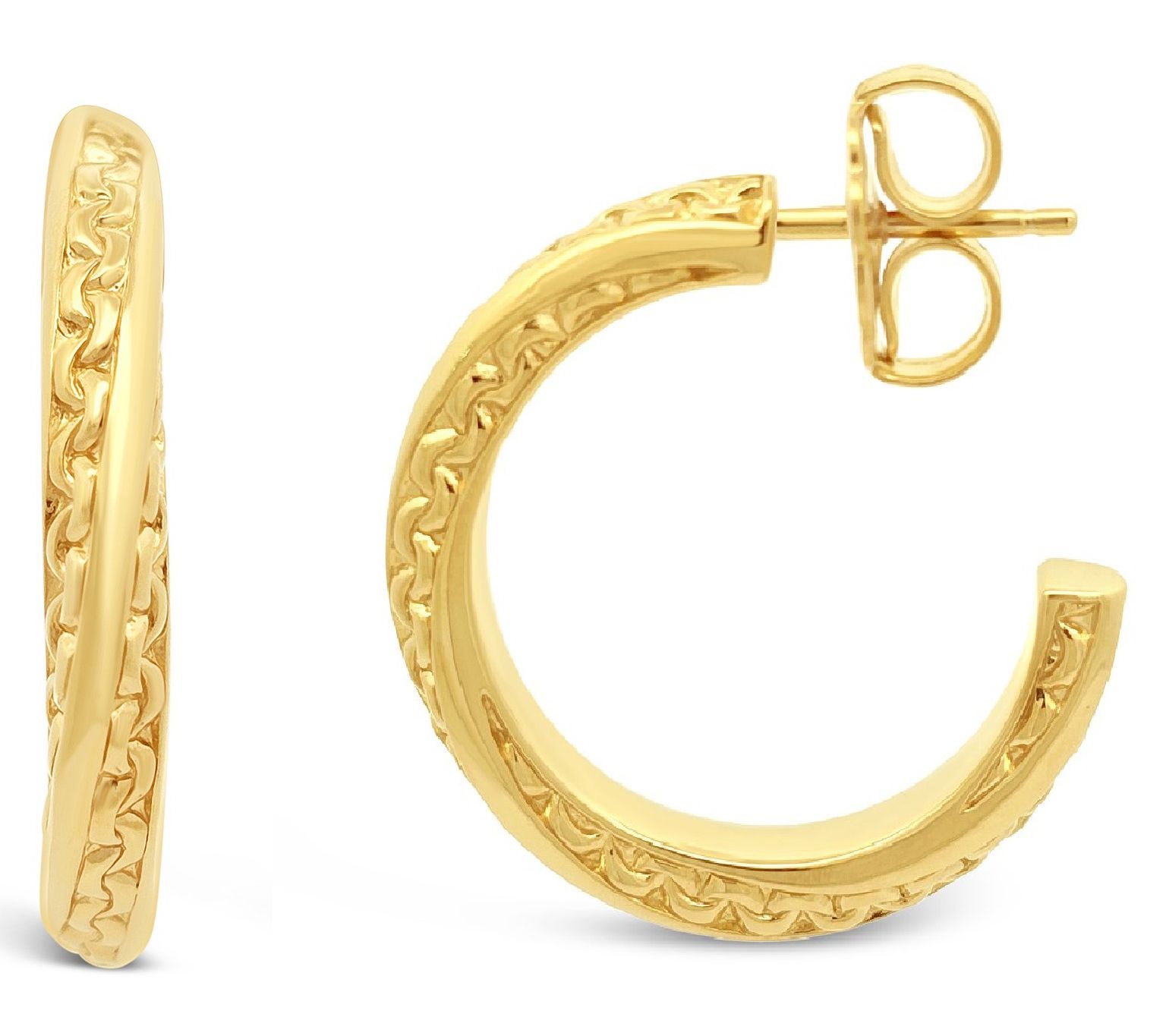 Tiffany Kay Studio 14K Gold Clad Textured HoopEarrings