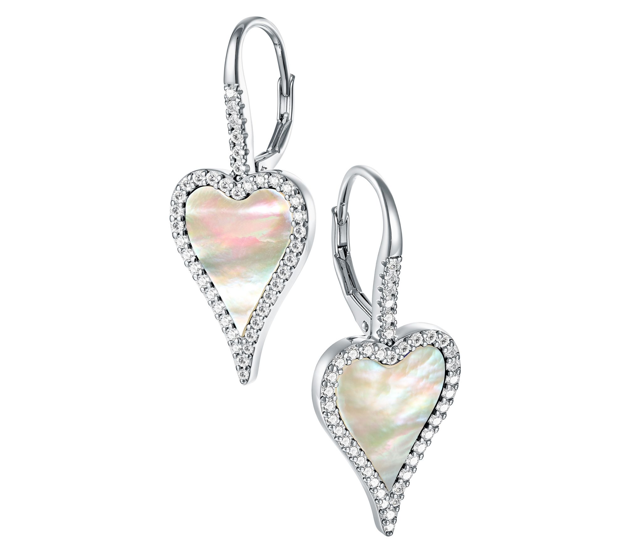 JEN by Jennifer Miller Lapis or Pearl Heart Earrings, Sterling