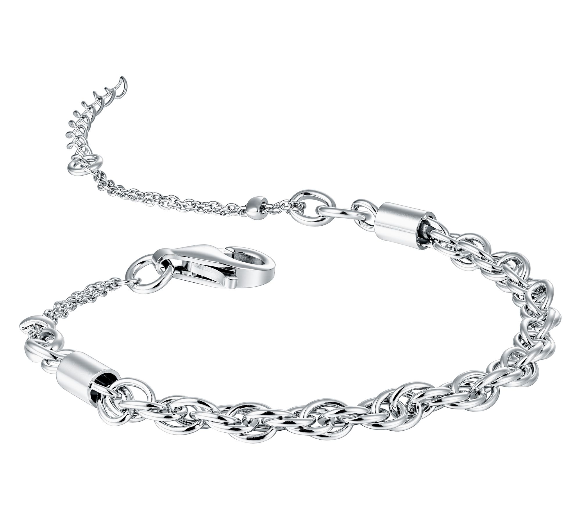 Silver Style Twisted Oval link Chain Bracelet,Sterling Silver