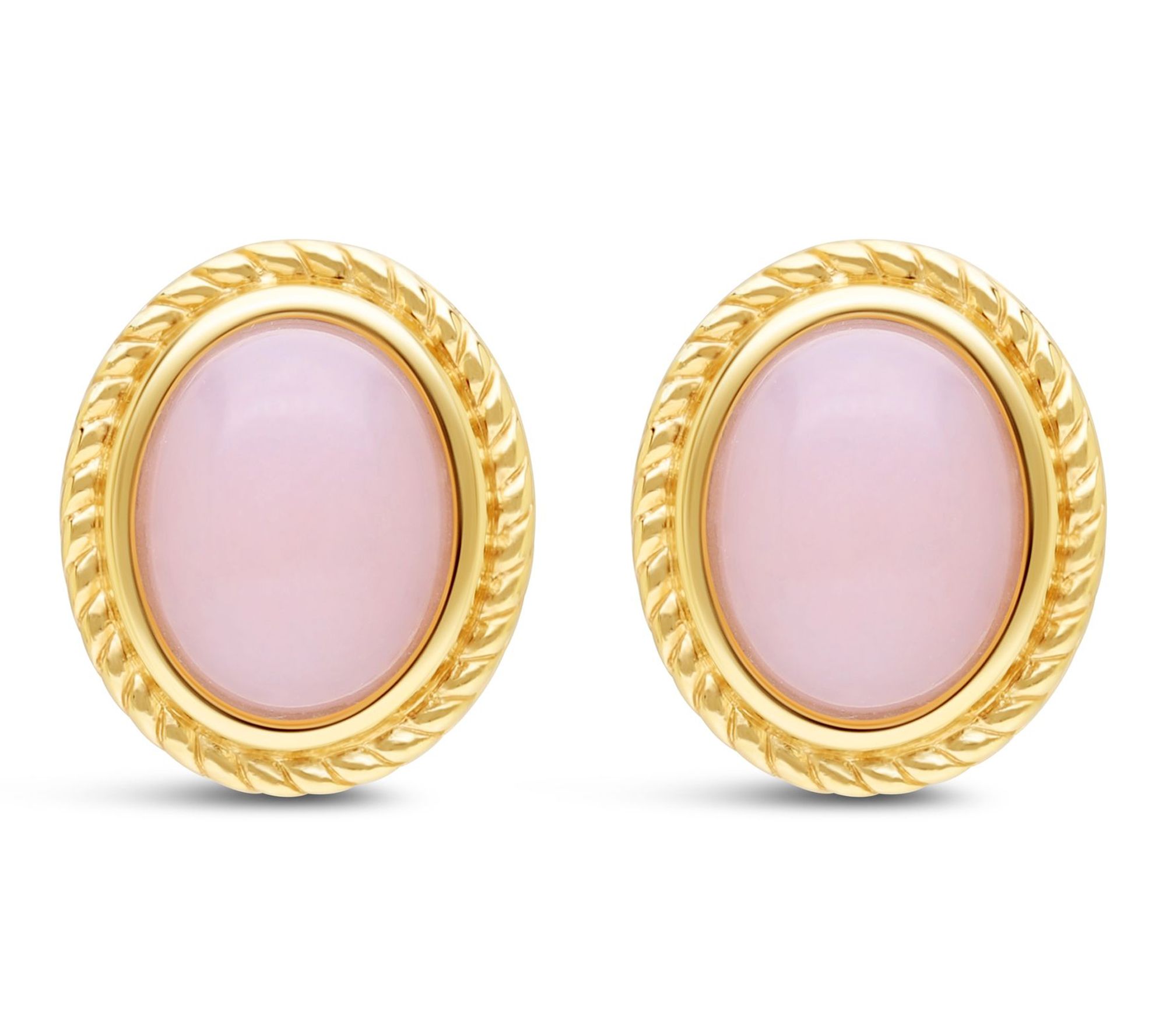 Ariva Sterling Silver Arden Oval Pink Opal Earrings