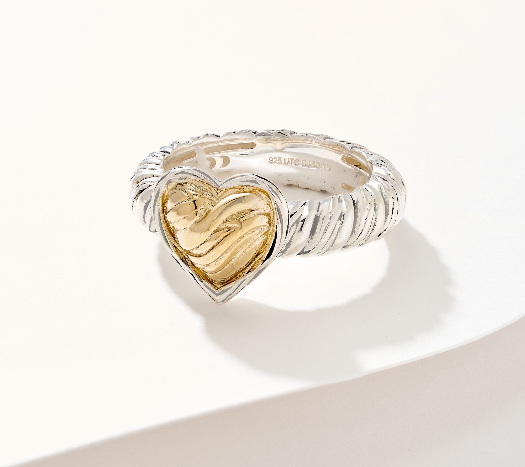 Christian James by Scott Grimes Two-tone Ripple Heart Ring