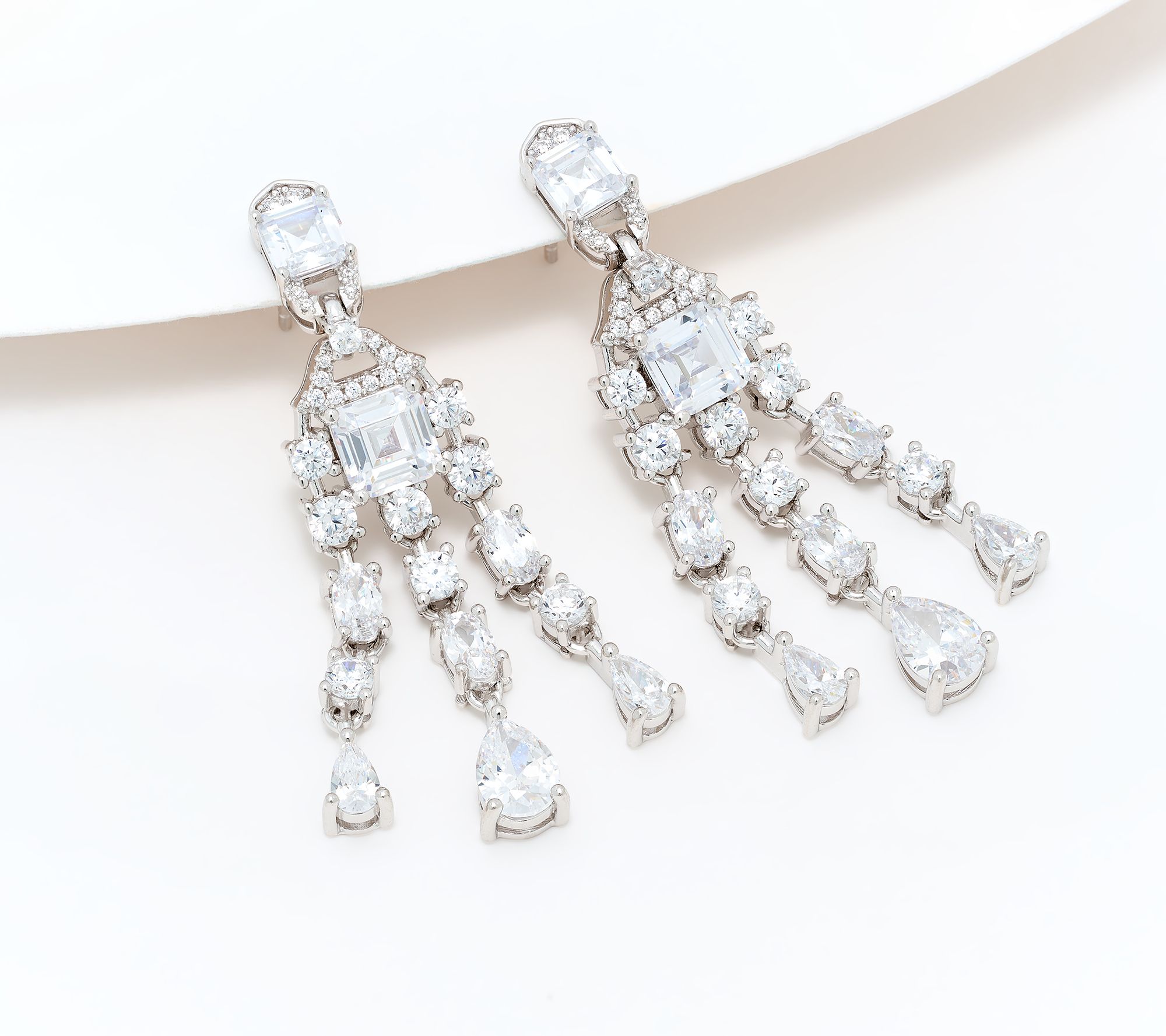 Kathy Hilton x Anna Zuckerman Red Carpet Chandelier Earrings, Sterl