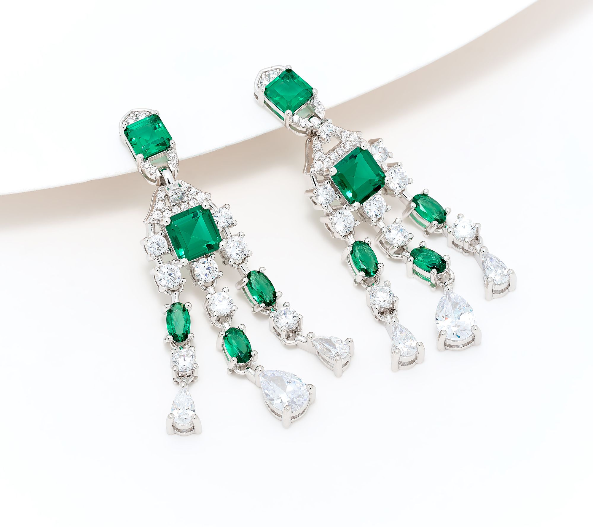 Kathy Hilton x Anna Zuckerman Red Carpet Chandelier Earrings, Sterl