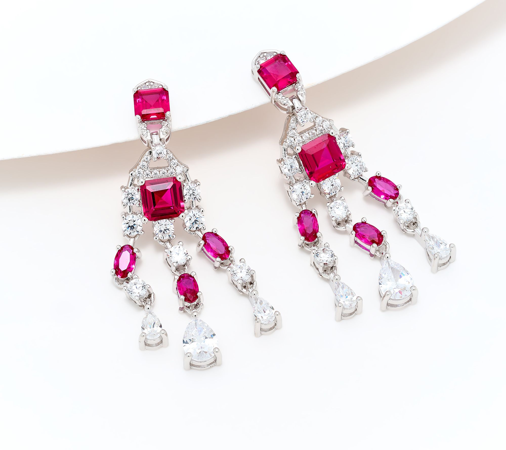 Kathy Hilton x Anna Zuckerman Red Carpet Chandelier Earrings, Sterl