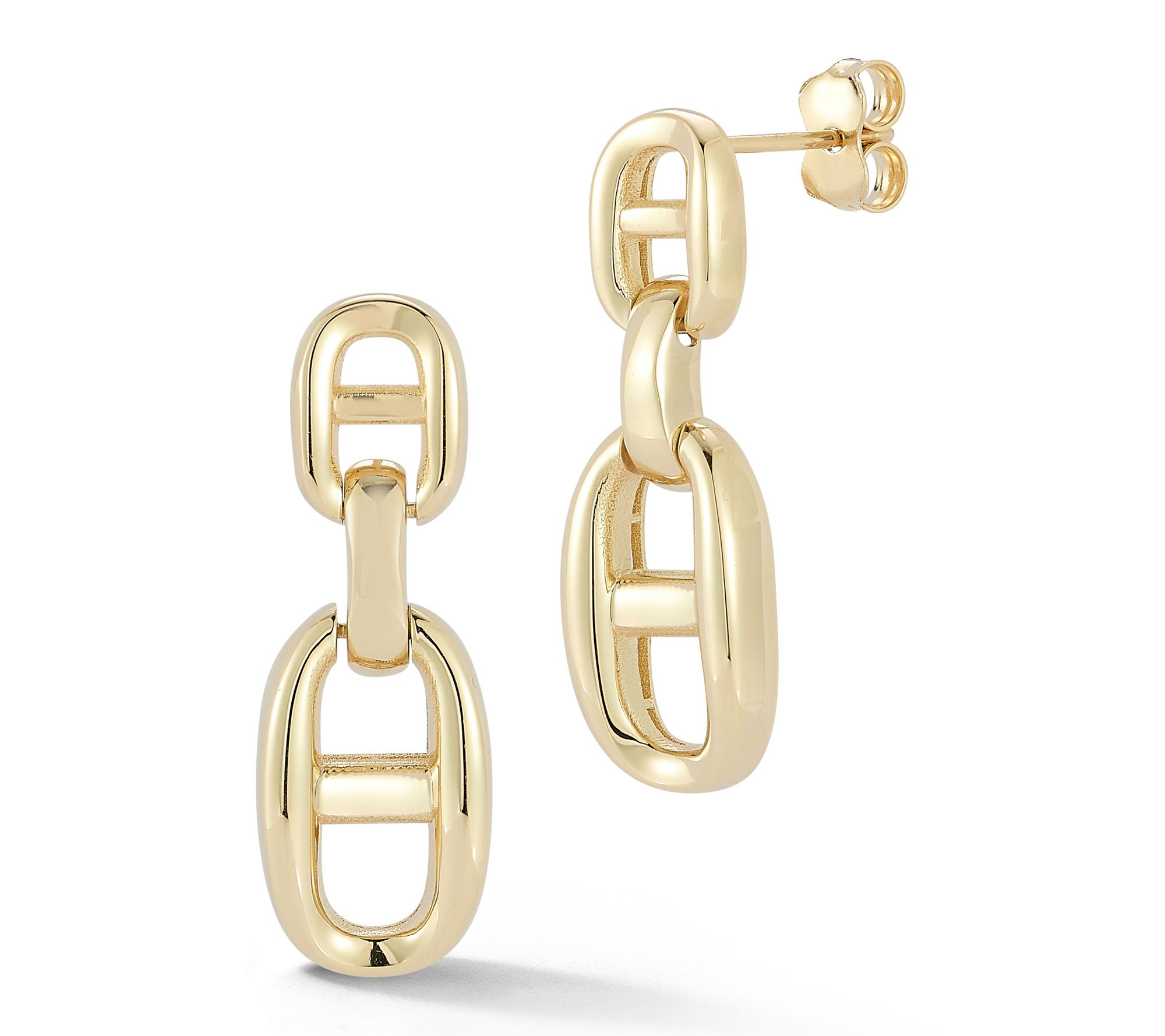 Luminosa Gold Mariner Link Drop Earrings, 14K