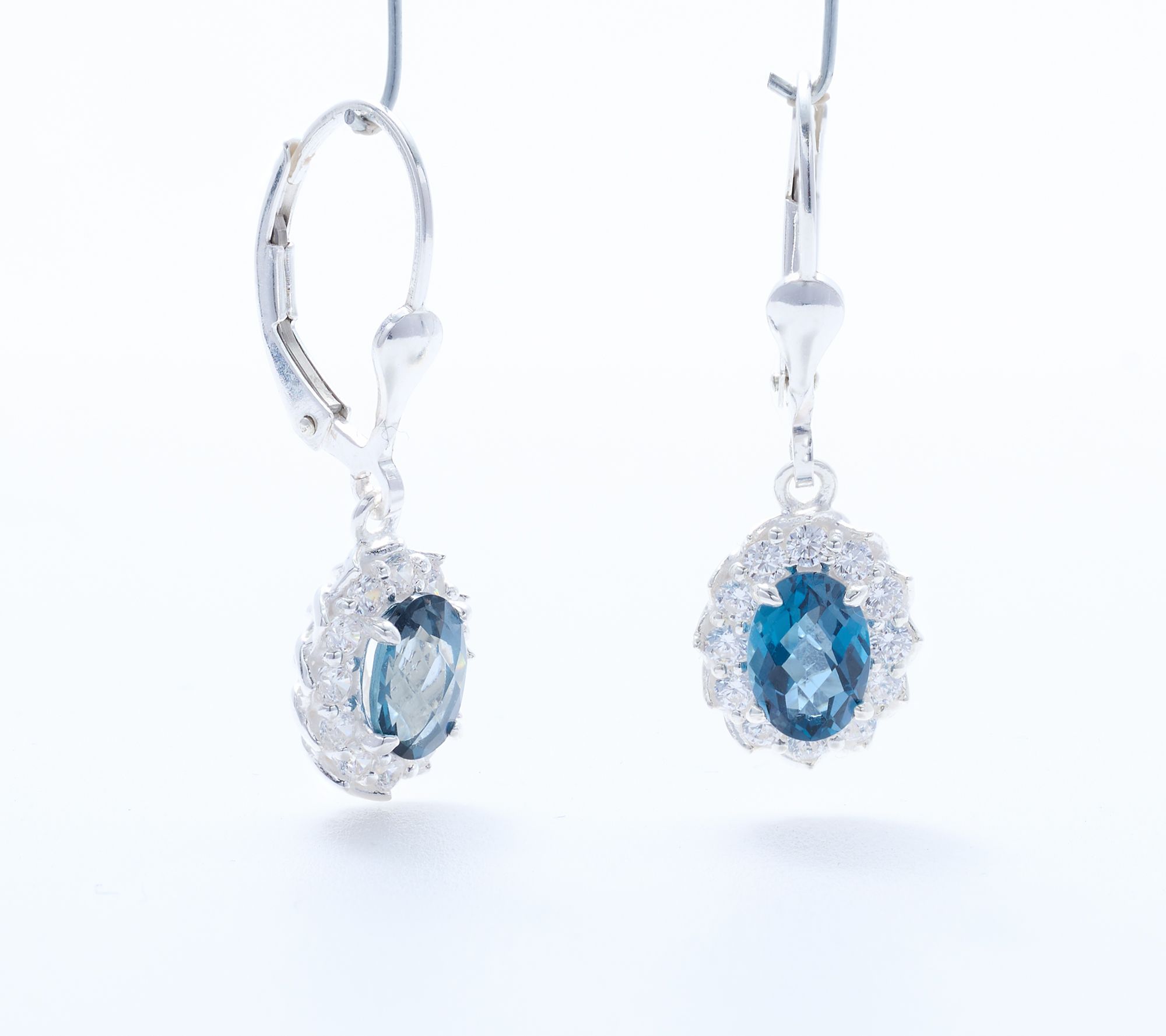 JMH Jewellery Sterling Silver London Blue Topaz Earrings