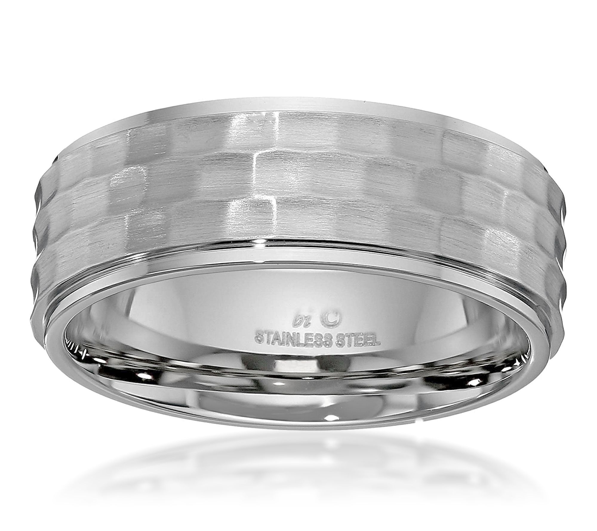 LYNX Men's Stainless Steel Textured Gent's Ring