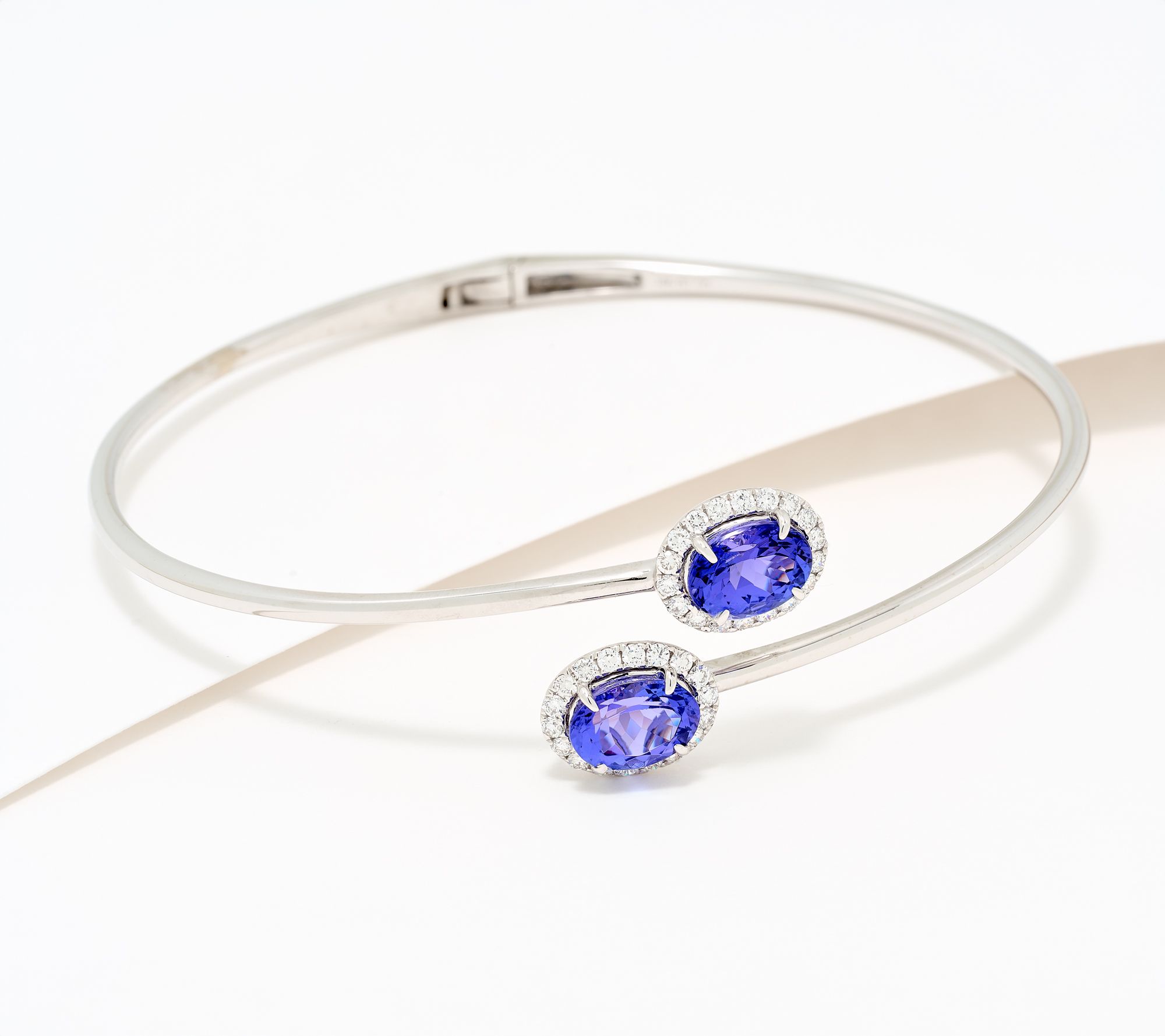 Pure Tanzanite by Jeff Moseley Tanzanite & Diamond By Pass Bangle, 18K