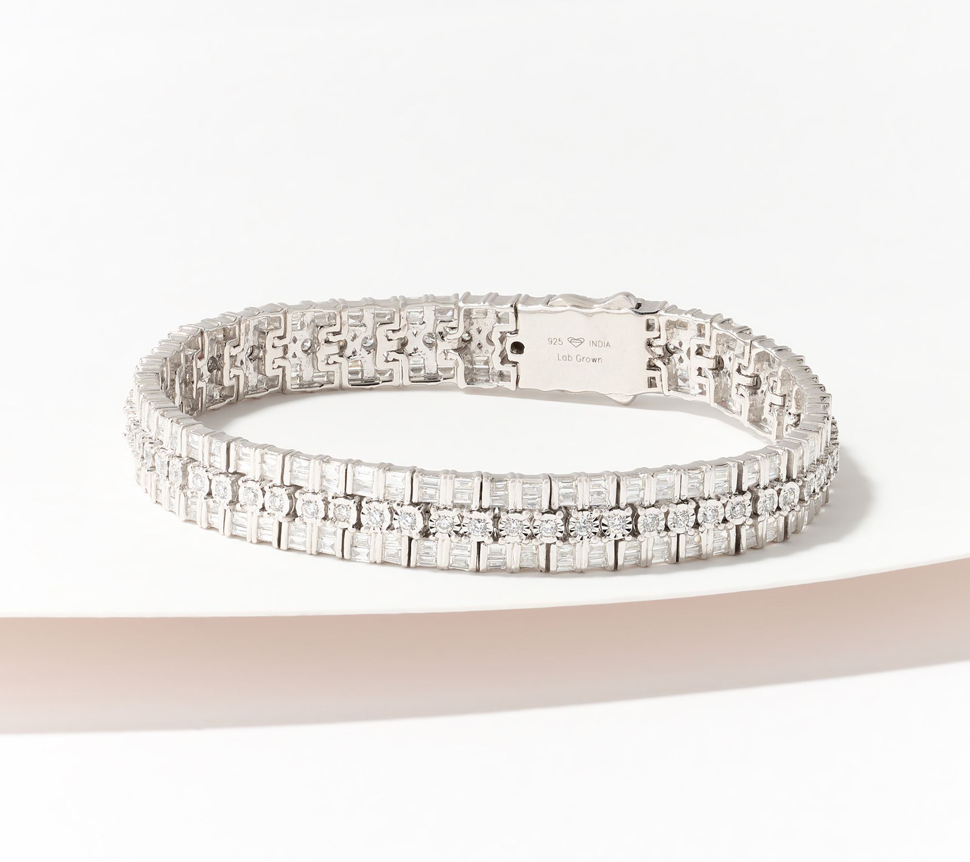 "As Is" Fire Light Lab Grown Diamond 3cttw Bracelet, Sterling Silver