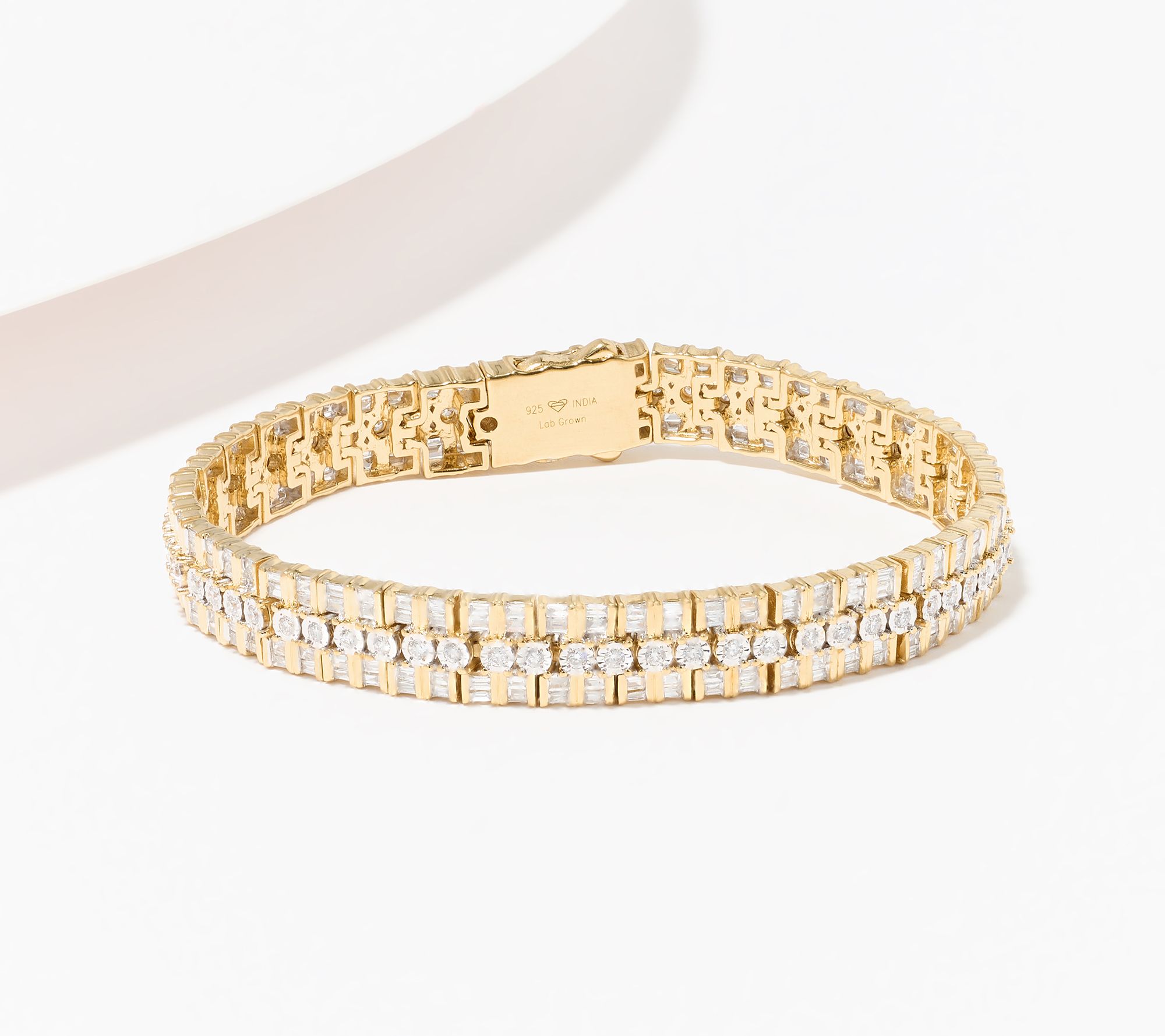 "As Is" Fire Light Lab Grown Diamond 3cttw Bracelet, Sterling Silver