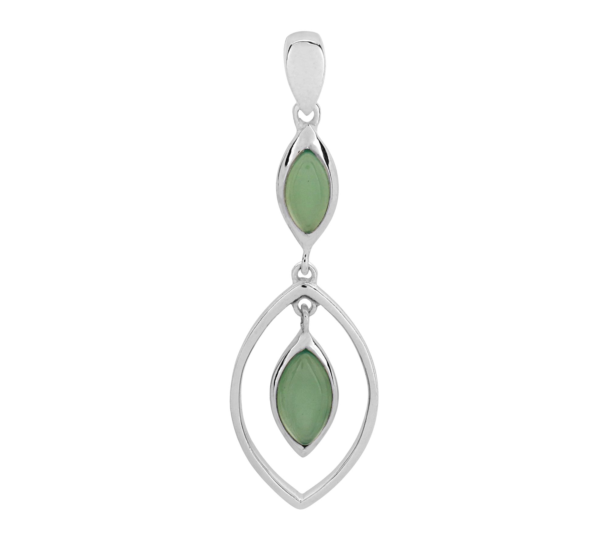 Affinity Gems Chrysoprase Colored Chalcedony Pendant, Sterling