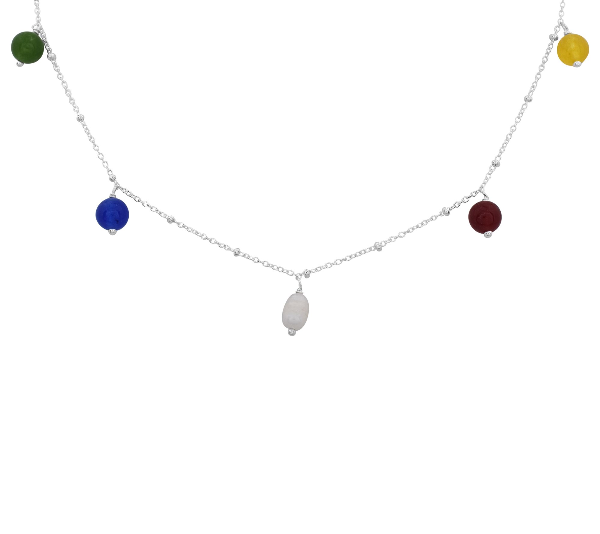 Affinity Gems Multi-Gemstone Bead Necklace, Sterling Silver