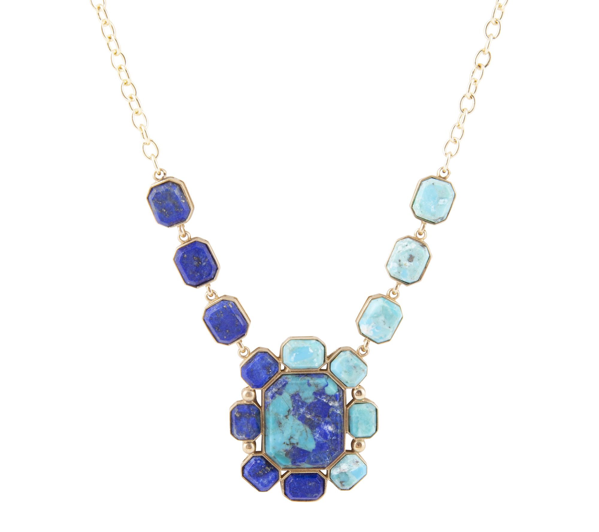 Barse Artisan Crafted Duality Blue Lapis & Turquoise Necklace