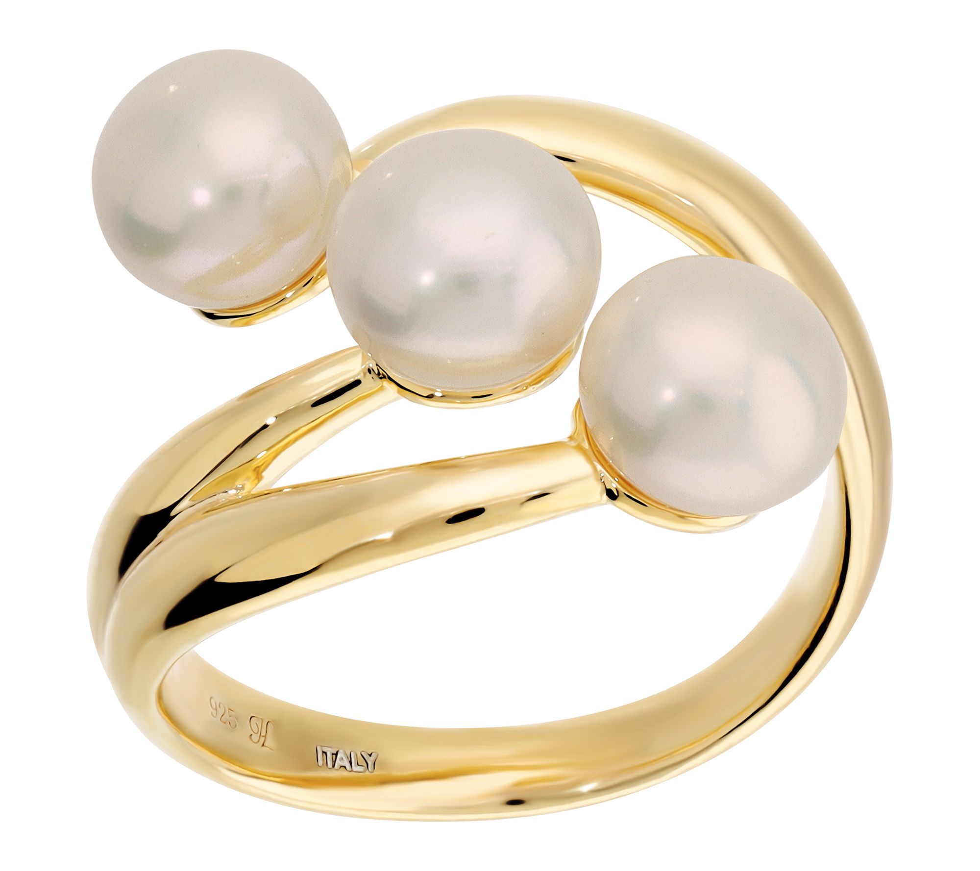 Honora Cultured Pearl Polished Ring, 18K Gold Plated