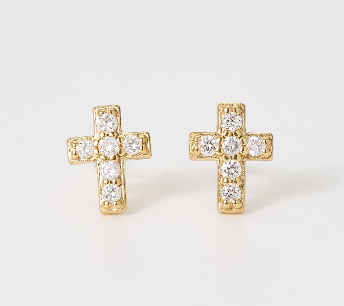 Affinity Diamonds 0.18 cttw Cross Stud Earrings, Sterling