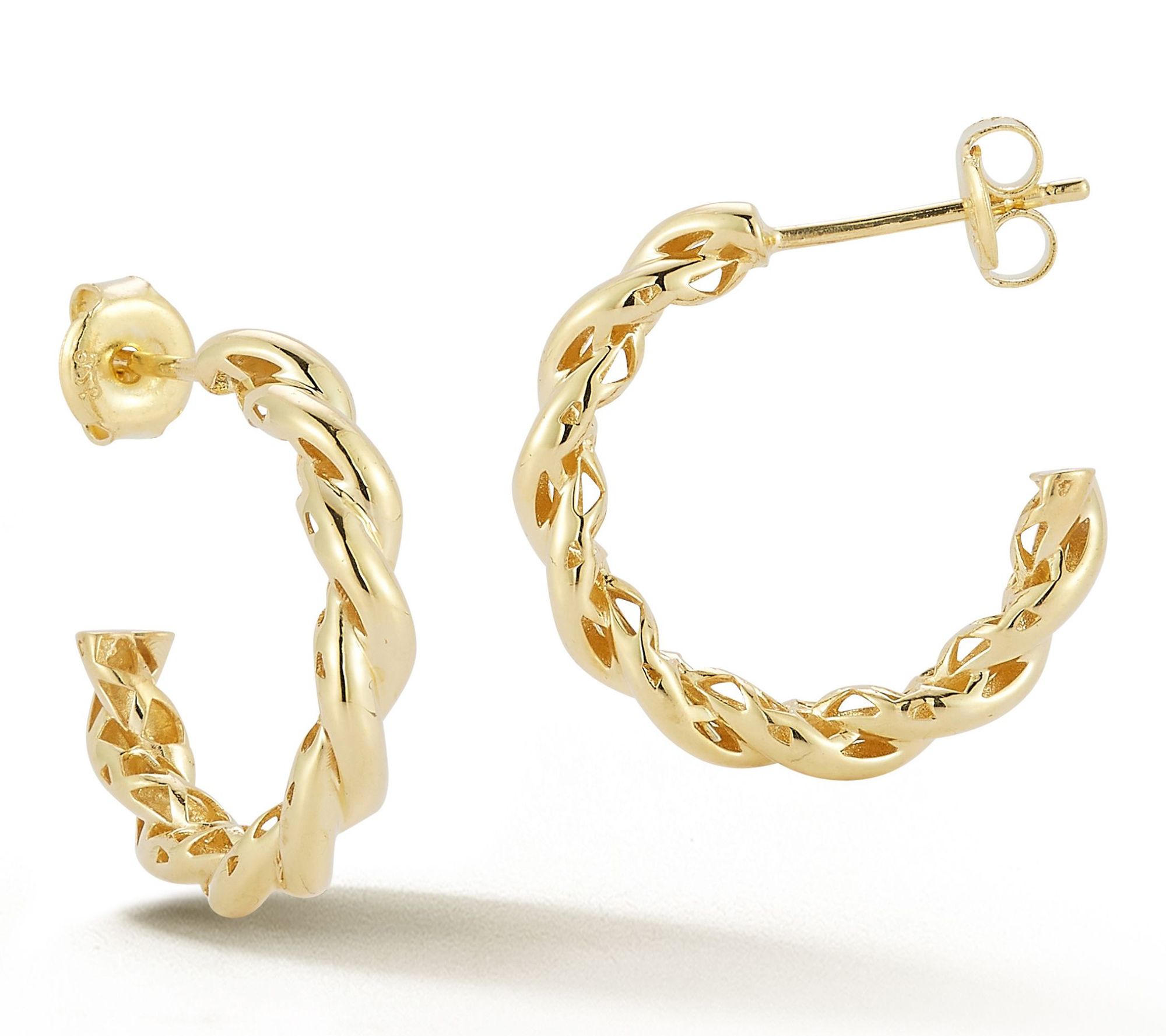 Sterlina Silver 3/4" Twist Hoop Earrings, Sterling