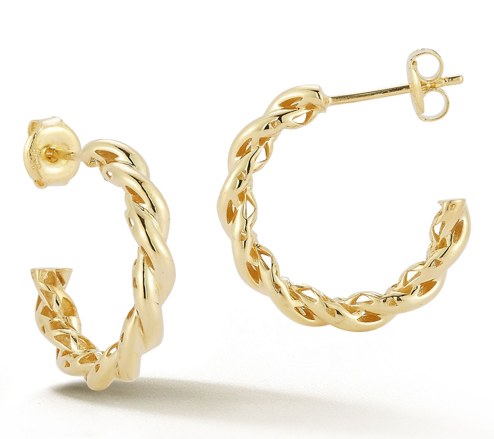 Sterlina Silver 3/4" Twist Hoop Earrings, Sterling