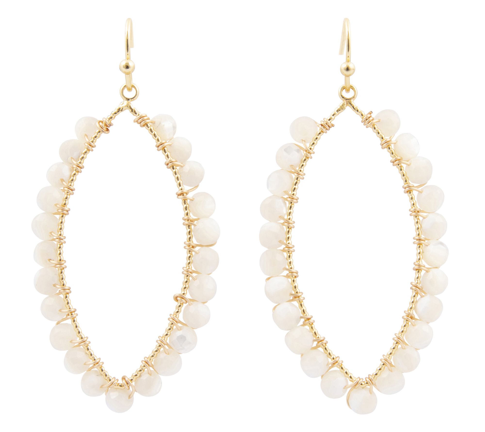 Barse Artisan Crafted 18K Plated Mother of Pearl Earrings