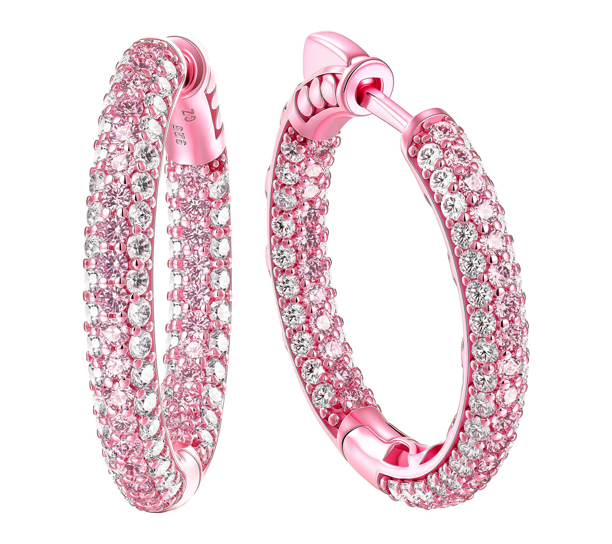 Diamonique x Jennifer Miller Pastel Hoop Earrings, Sterling