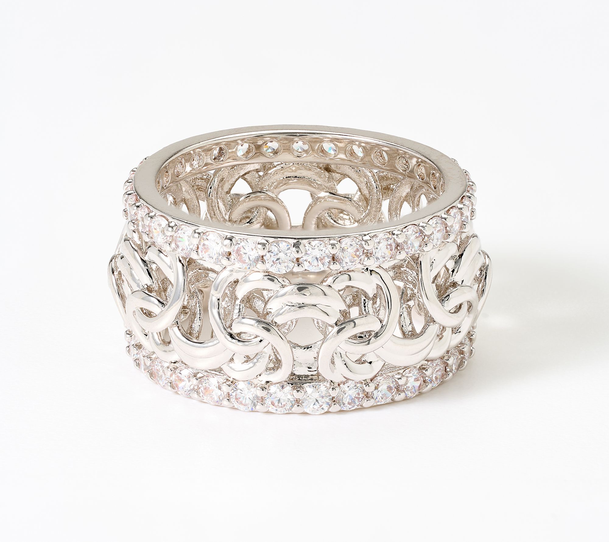 Diamonique Italia Bronze Detailed Metal Work Ring