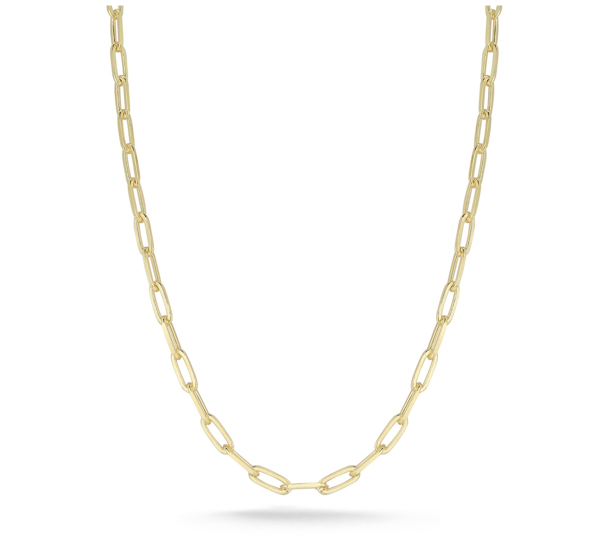 Italian Silver 18" Paperclip Chain Necklace, Sterling