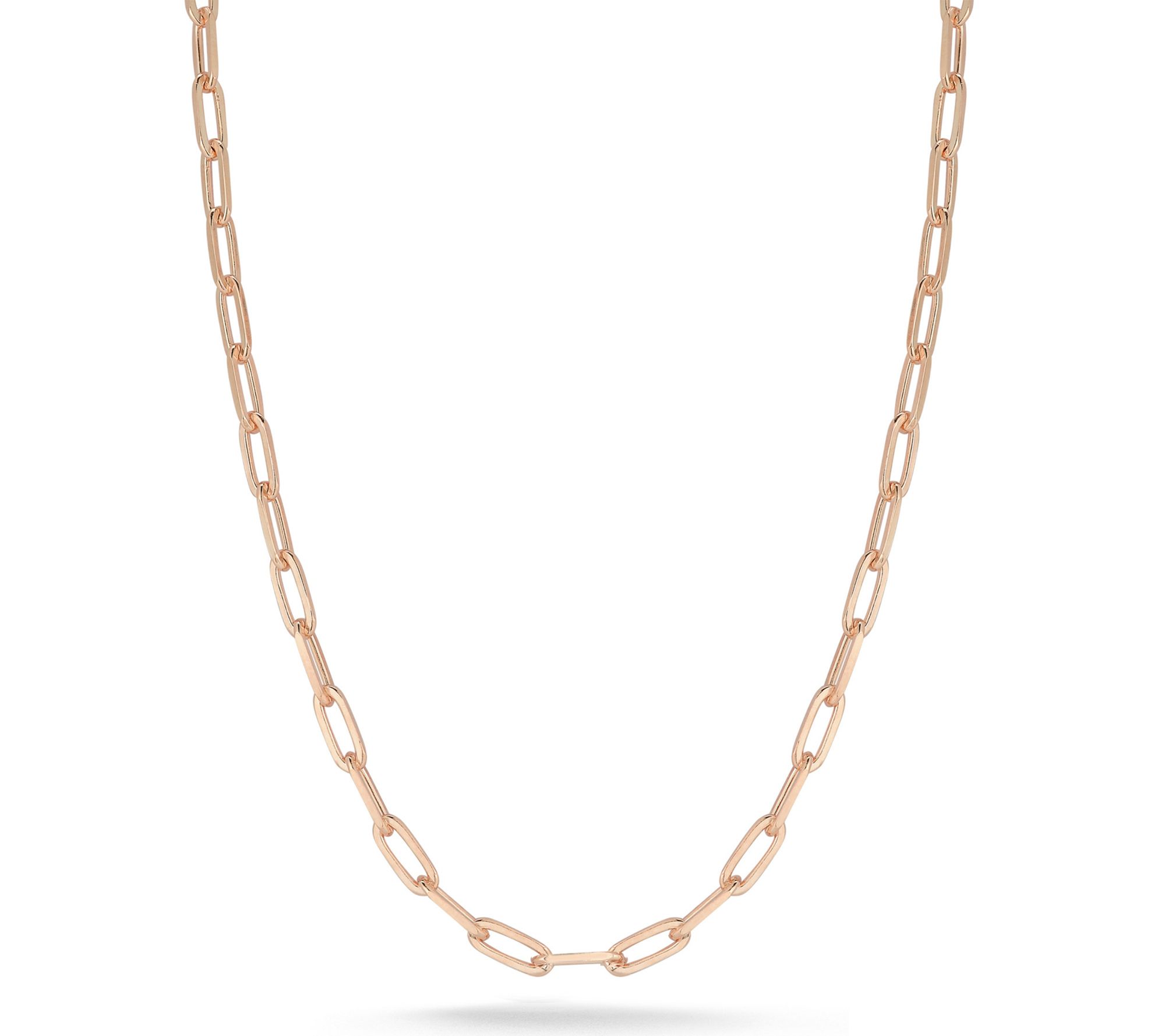 Italian Silver 18" Paperclip Chain Necklace, Sterling