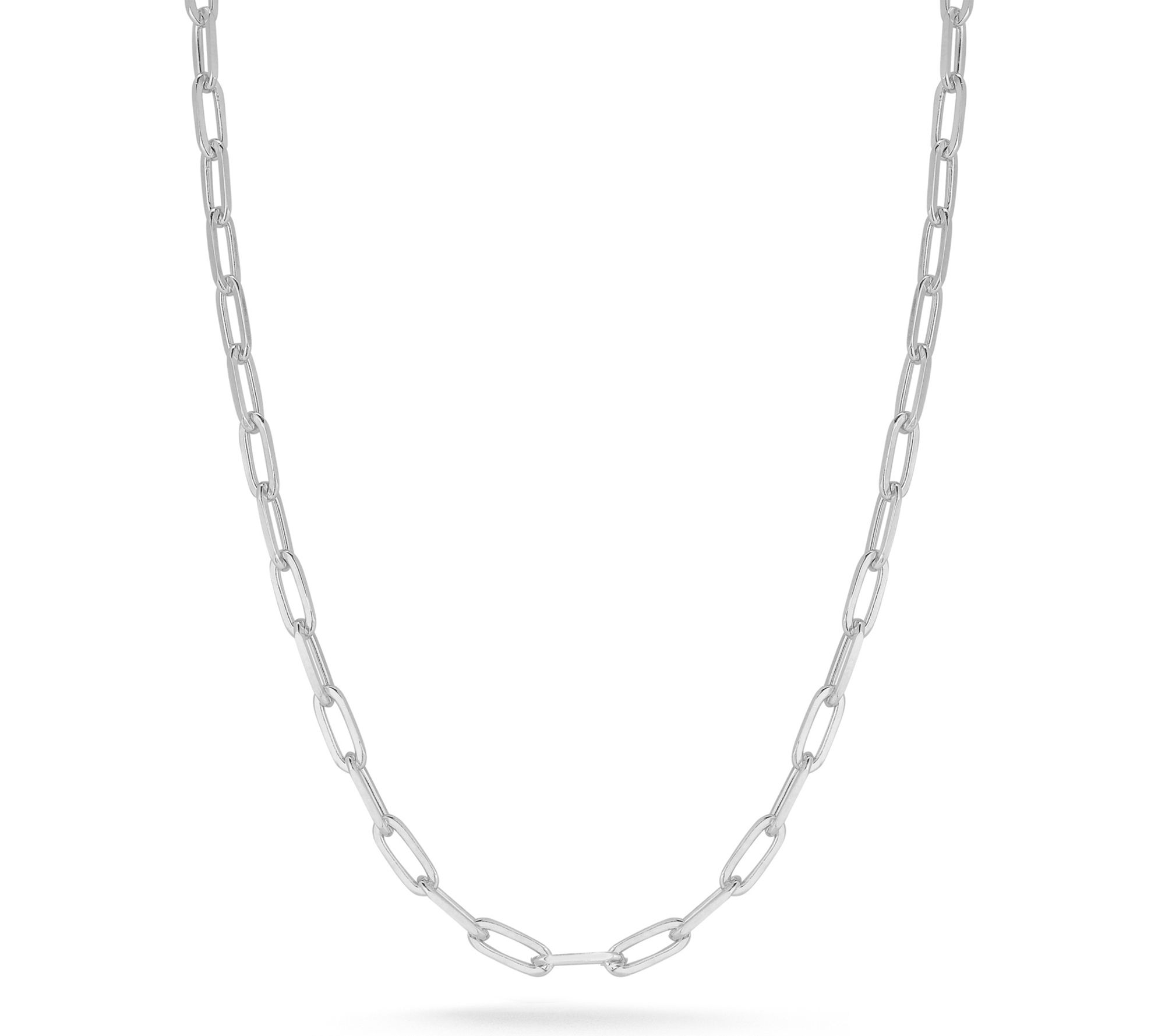 Italian Silver 18" Paperclip Chain Necklace, Sterling
