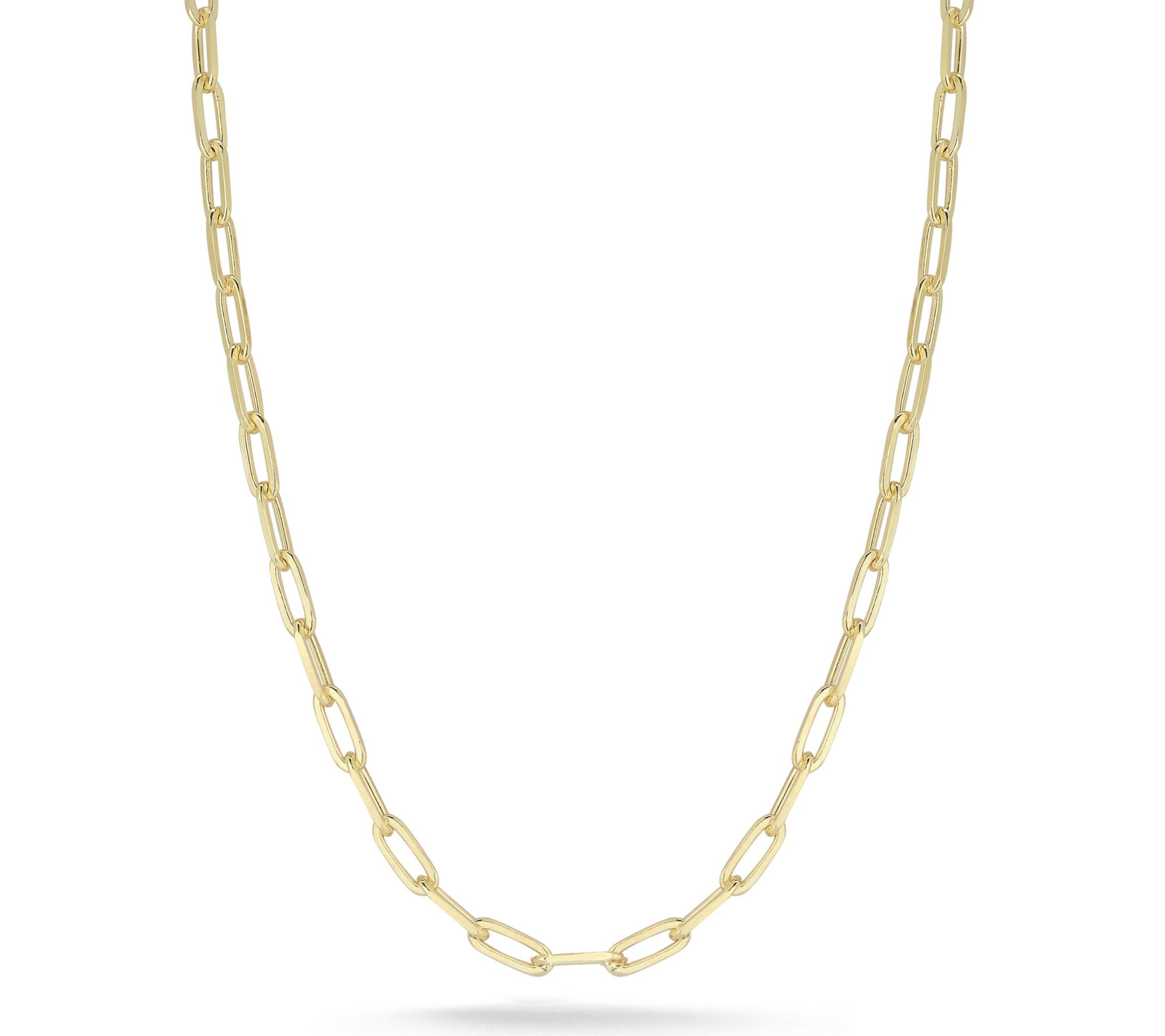 Italian Silver 18" Paperclip Chain Necklace, Sterling