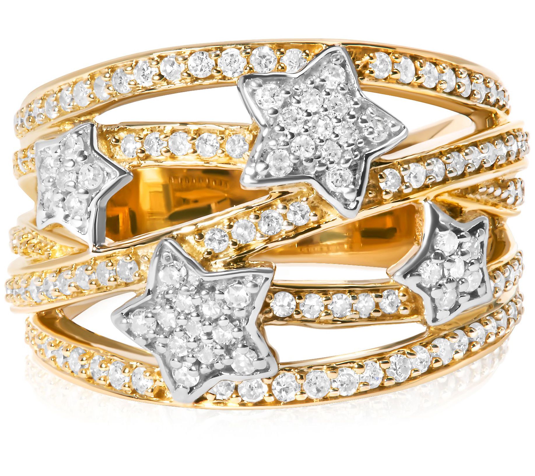 Haus of Brilliance Diamond Star & Galaxy Ring, Sterling