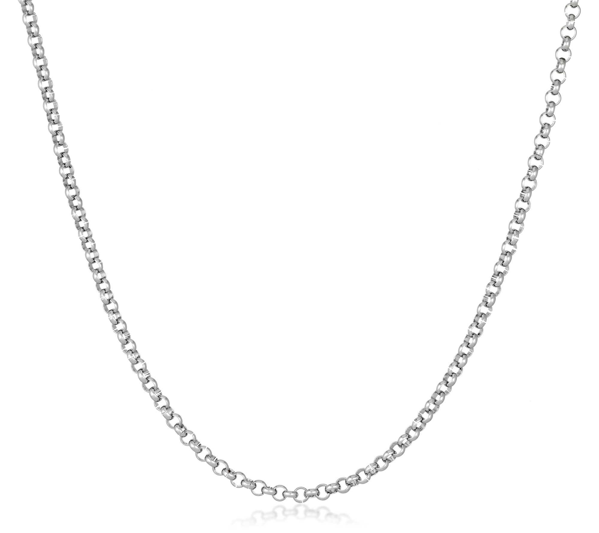 LYNX Men's Stainless Steel 2MM Rolo Chain Necklace