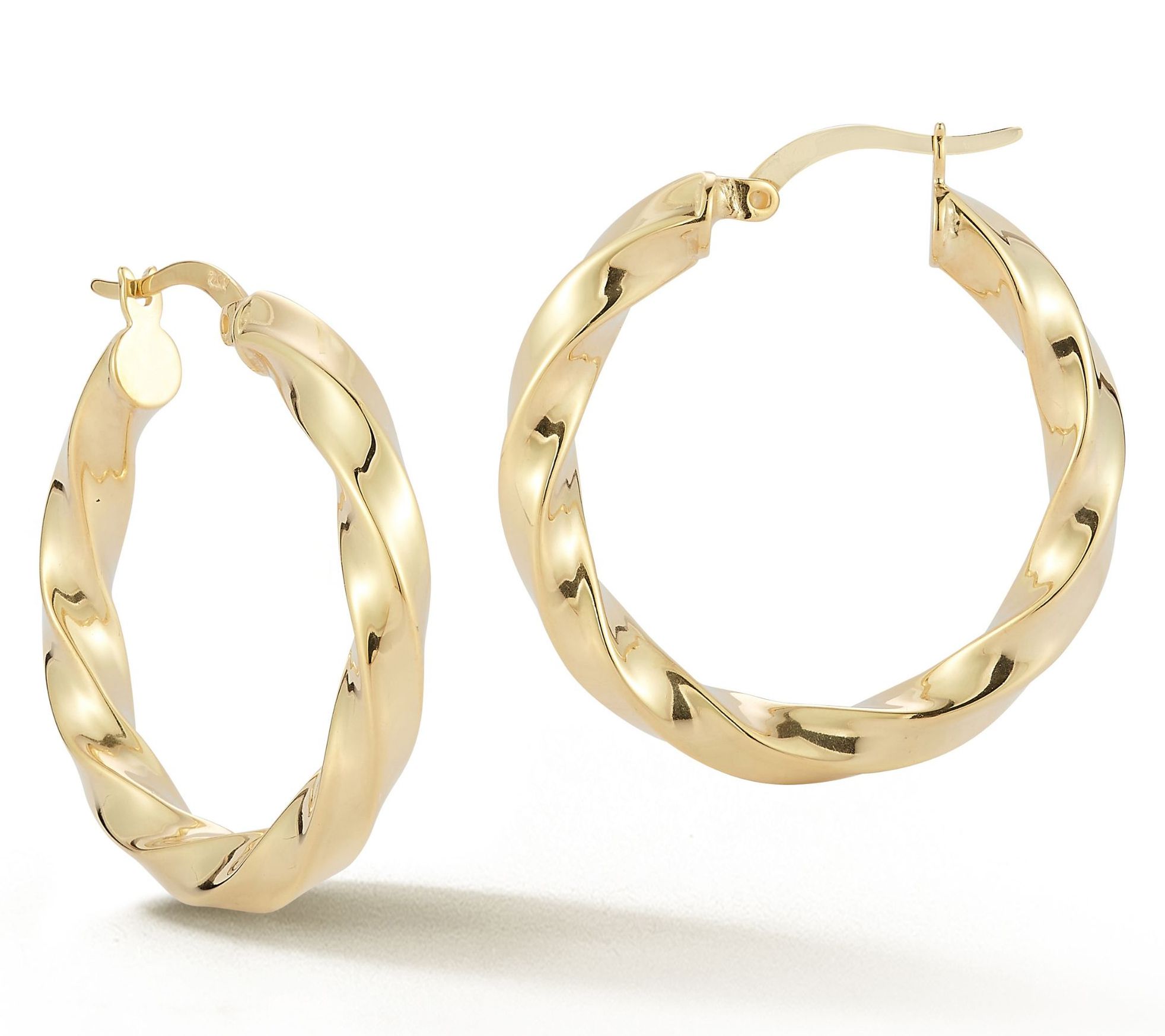 Sterlina Silver 1-1/8" Round Twist Hoop Earrings, Sterling