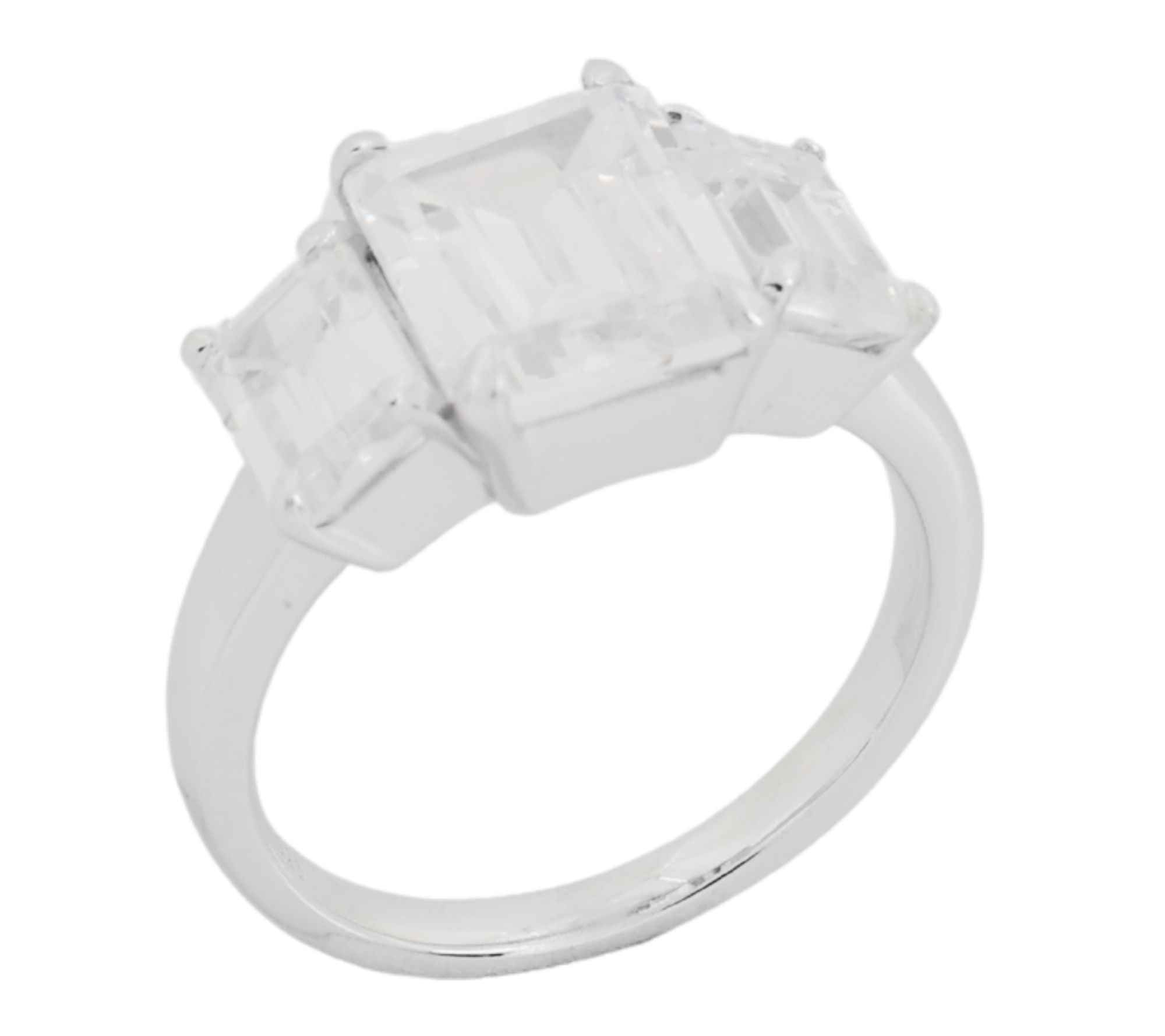 Diamonique 9.20 cttw 3-Stone Ring, Sterling Silver