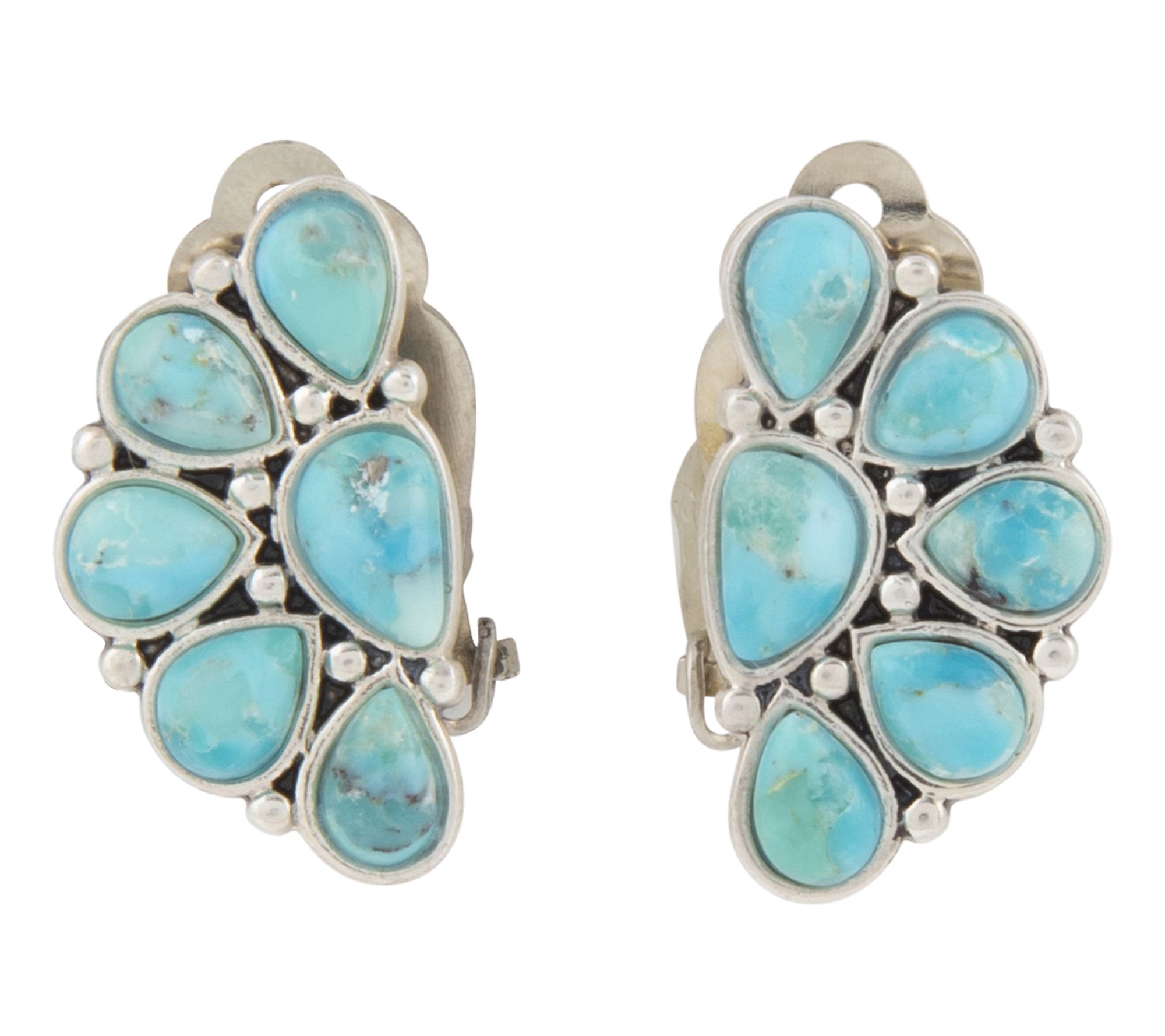 Barse Artisan Crafted Durango Turquoise Clip OnEarrings