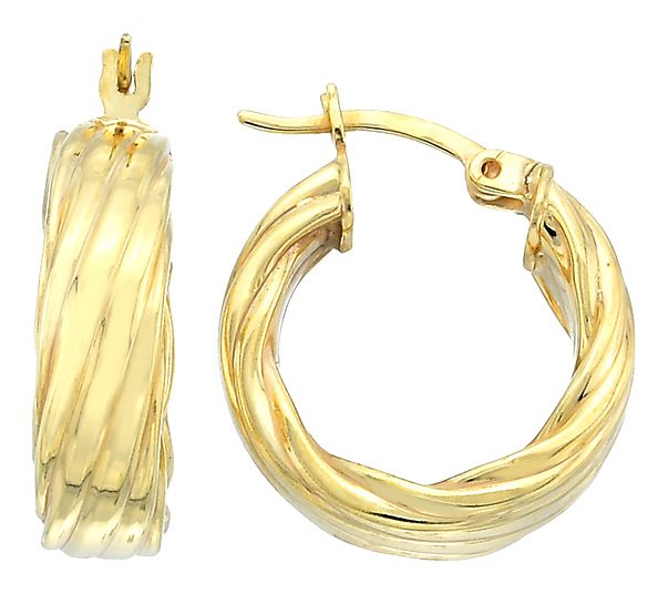 As Is" Silver Style Textured Hoop Earring 3/4