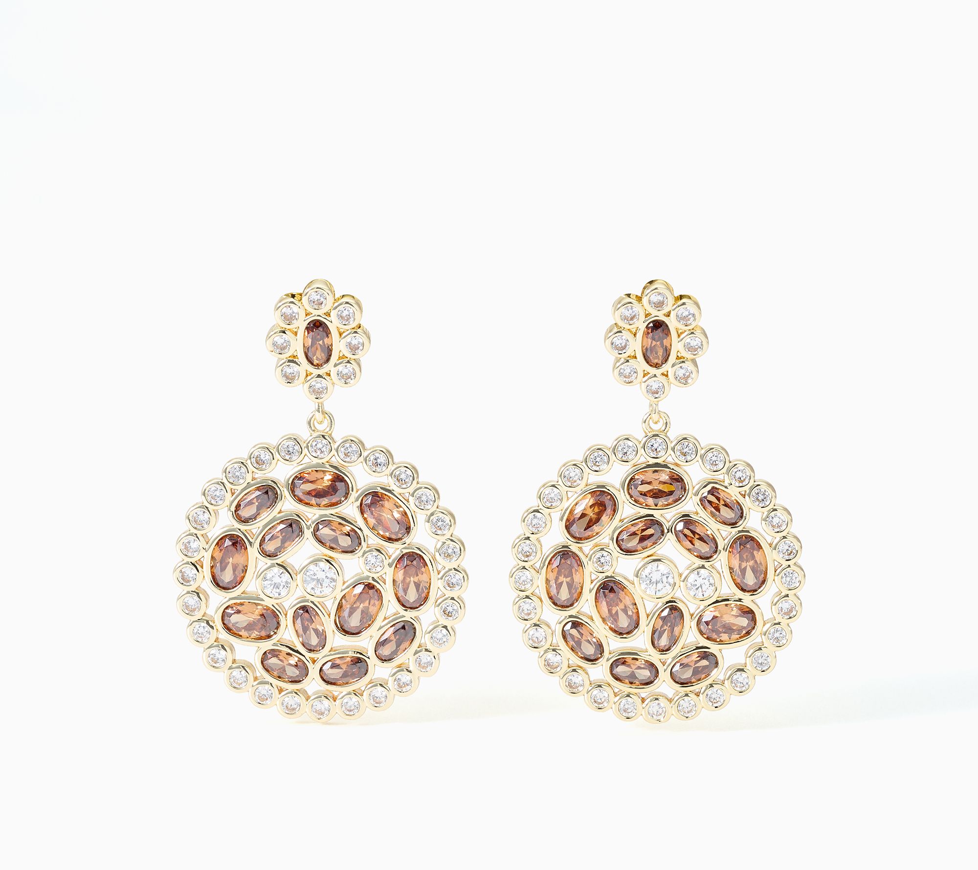 Kim Gravel Brass Cluster Statement Earrings