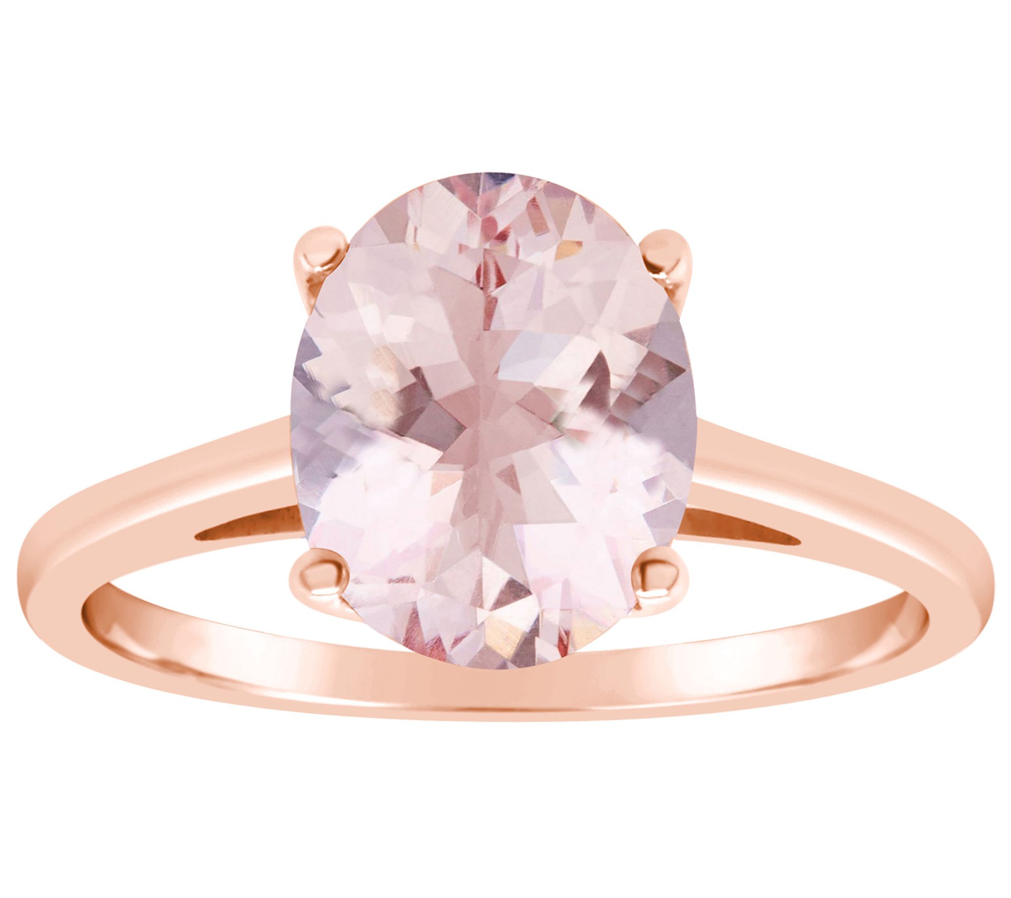 14K Gold 2.20 cttw Oval Morganite Ring