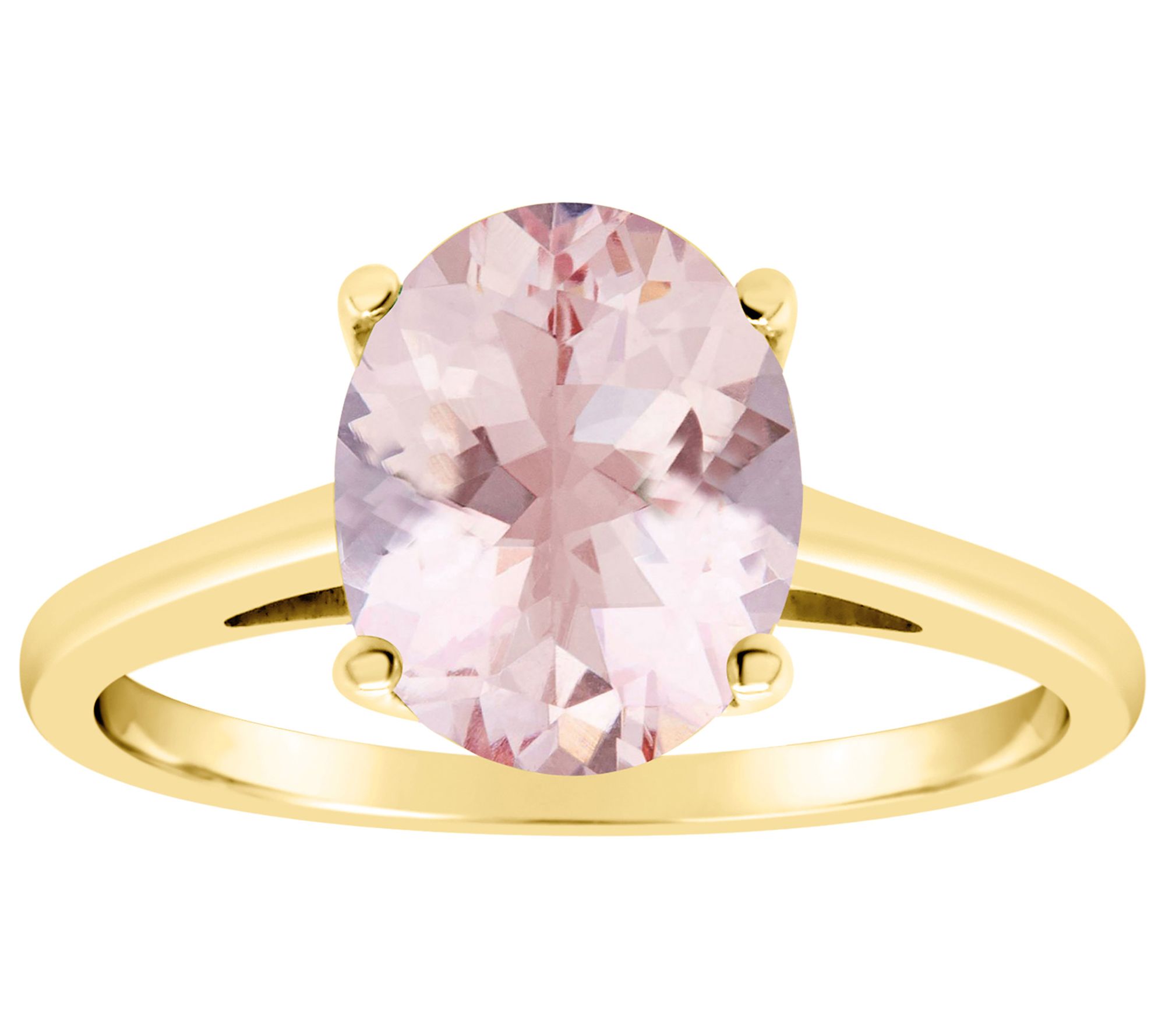 14K Gold 2.20 cttw Oval Morganite Ring