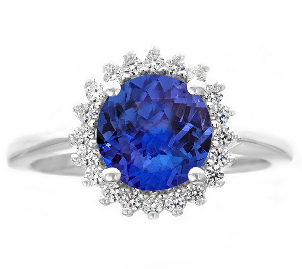 Premier 2.00cttw Round Tanzanite & Diamond Ring, 14K - QVC.com