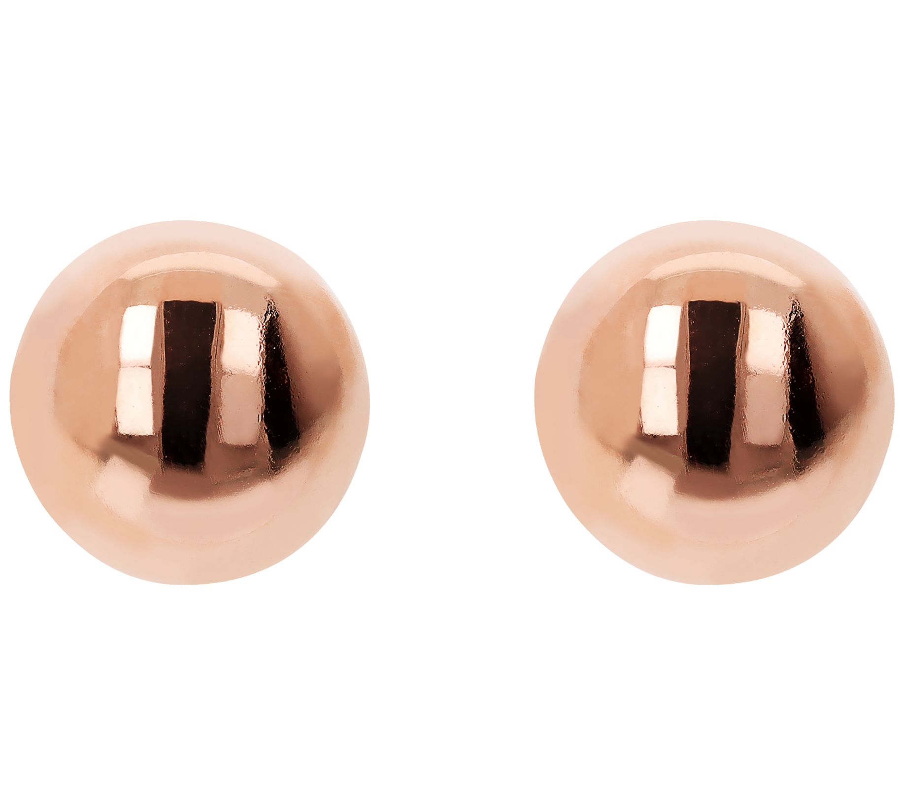 Bronzo Italia Polished 12mm Round Bead Stud Earrings