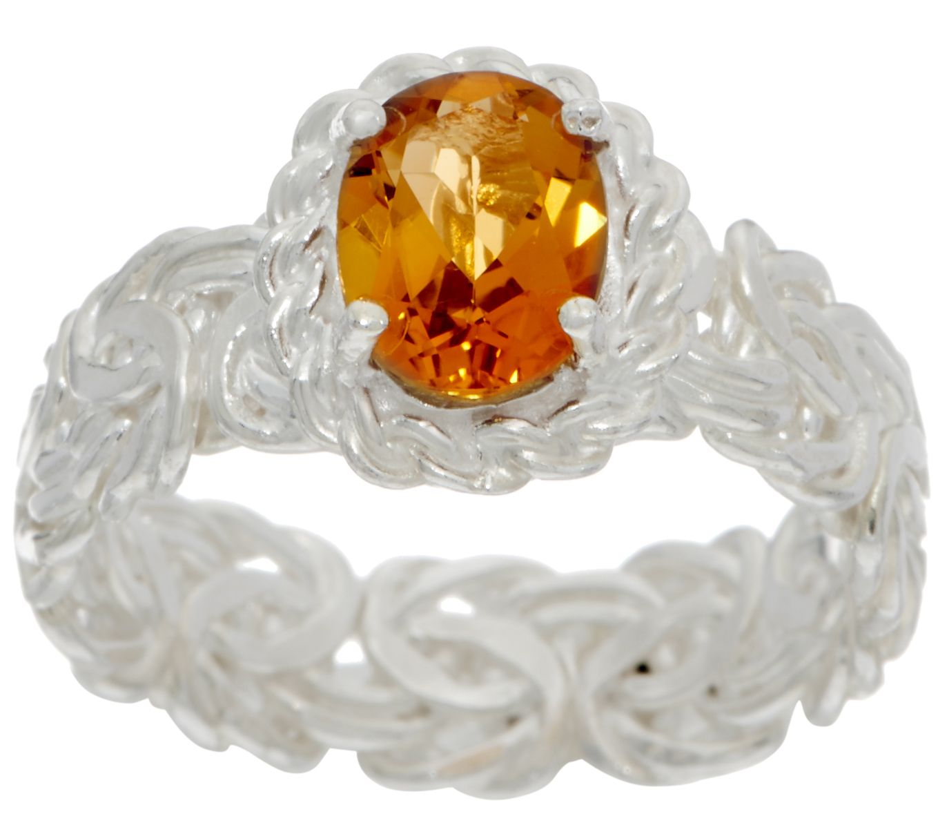 Sterling Silver Byzantine Gemstone Ring by Silver Style Style - QVC.com